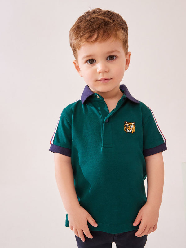 Green Tiger 100% Cotton Short Sleeve Polo Shirt (3mths-7yrs)