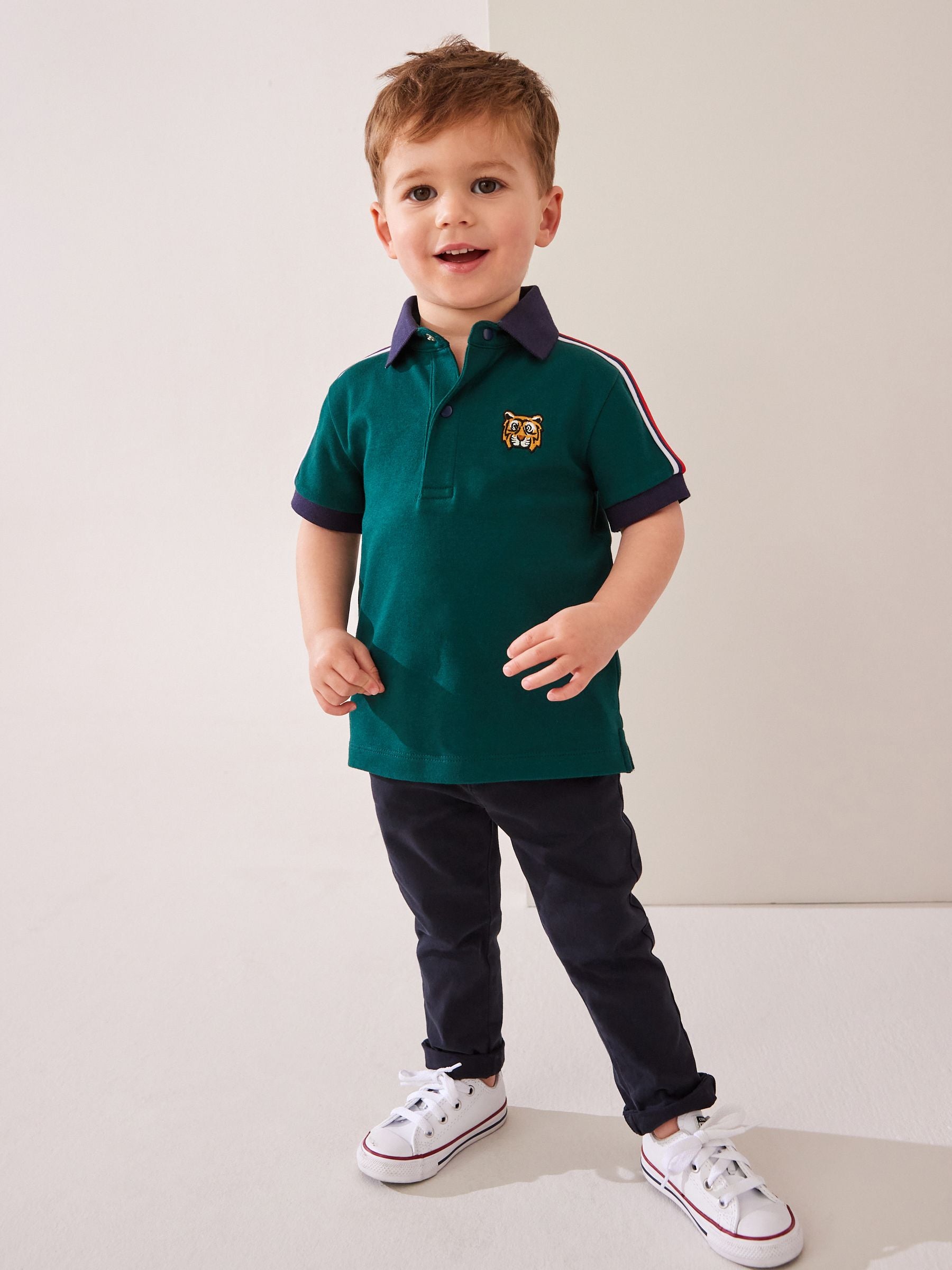 Green Tiger 100% Cotton Short Sleeve Polo Shirt (3mths-7yrs)