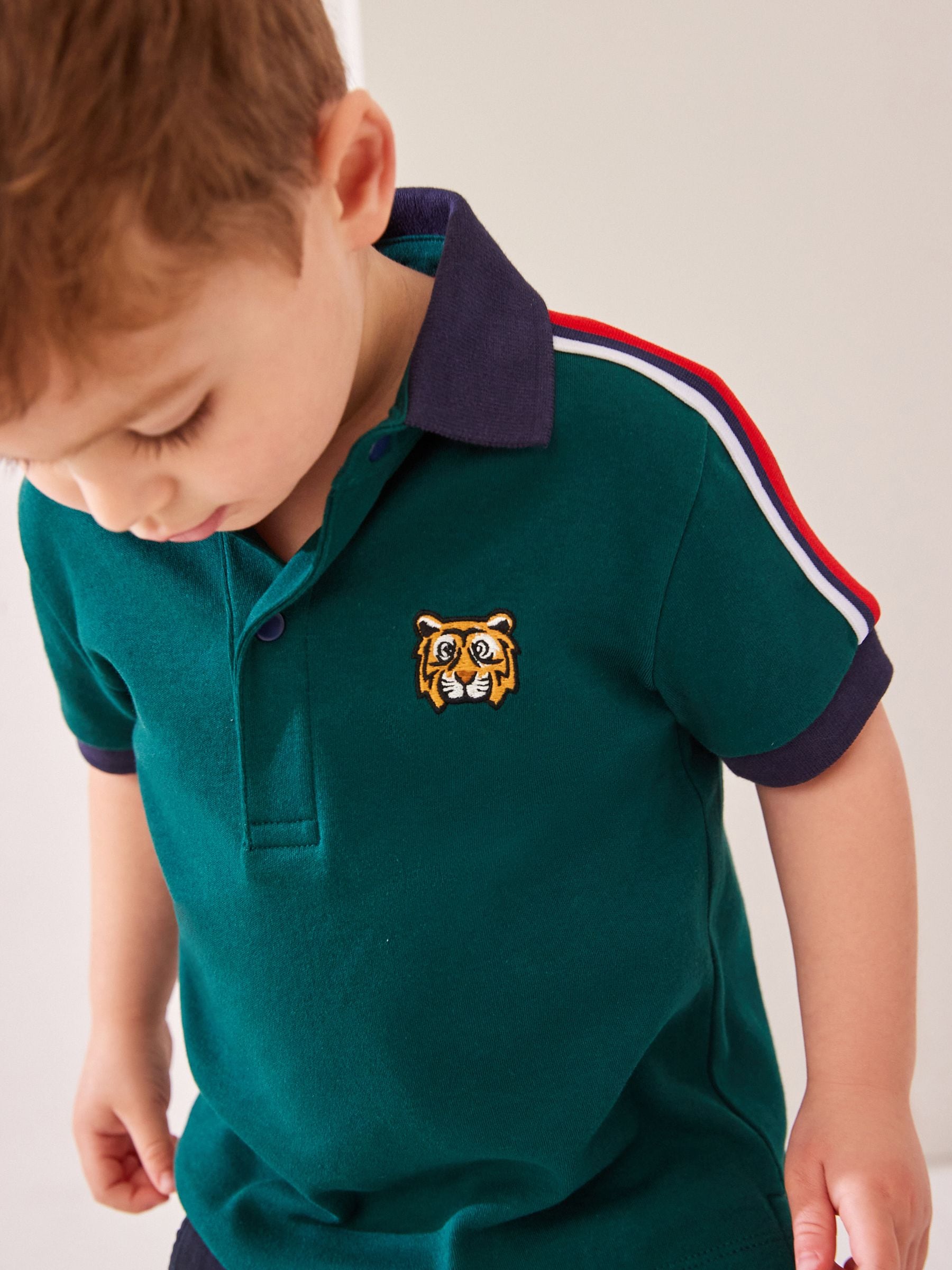 Green Tiger 100% Cotton Short Sleeve Polo Shirt (3mths-7yrs)