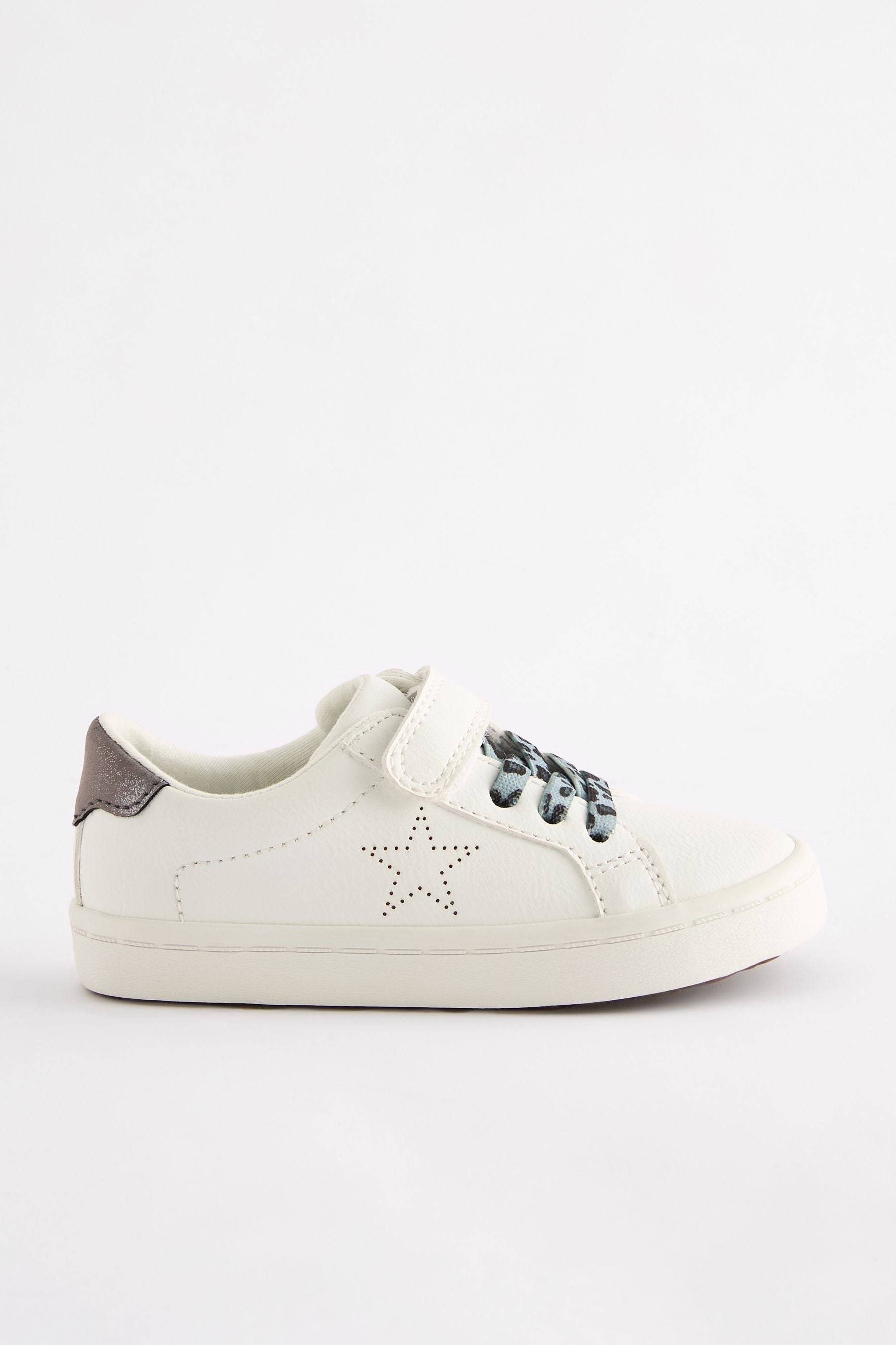 White Standard Fit (F) Elastic Lace Trainers