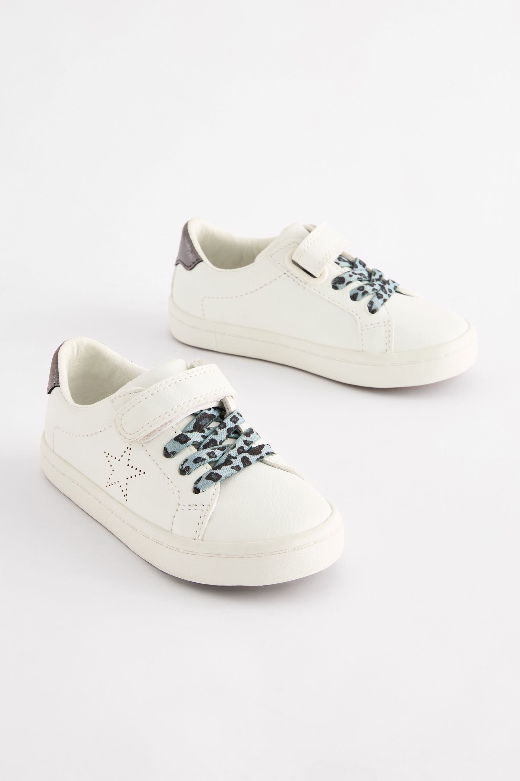 White Standard Fit (F) Elastic Lace Trainers