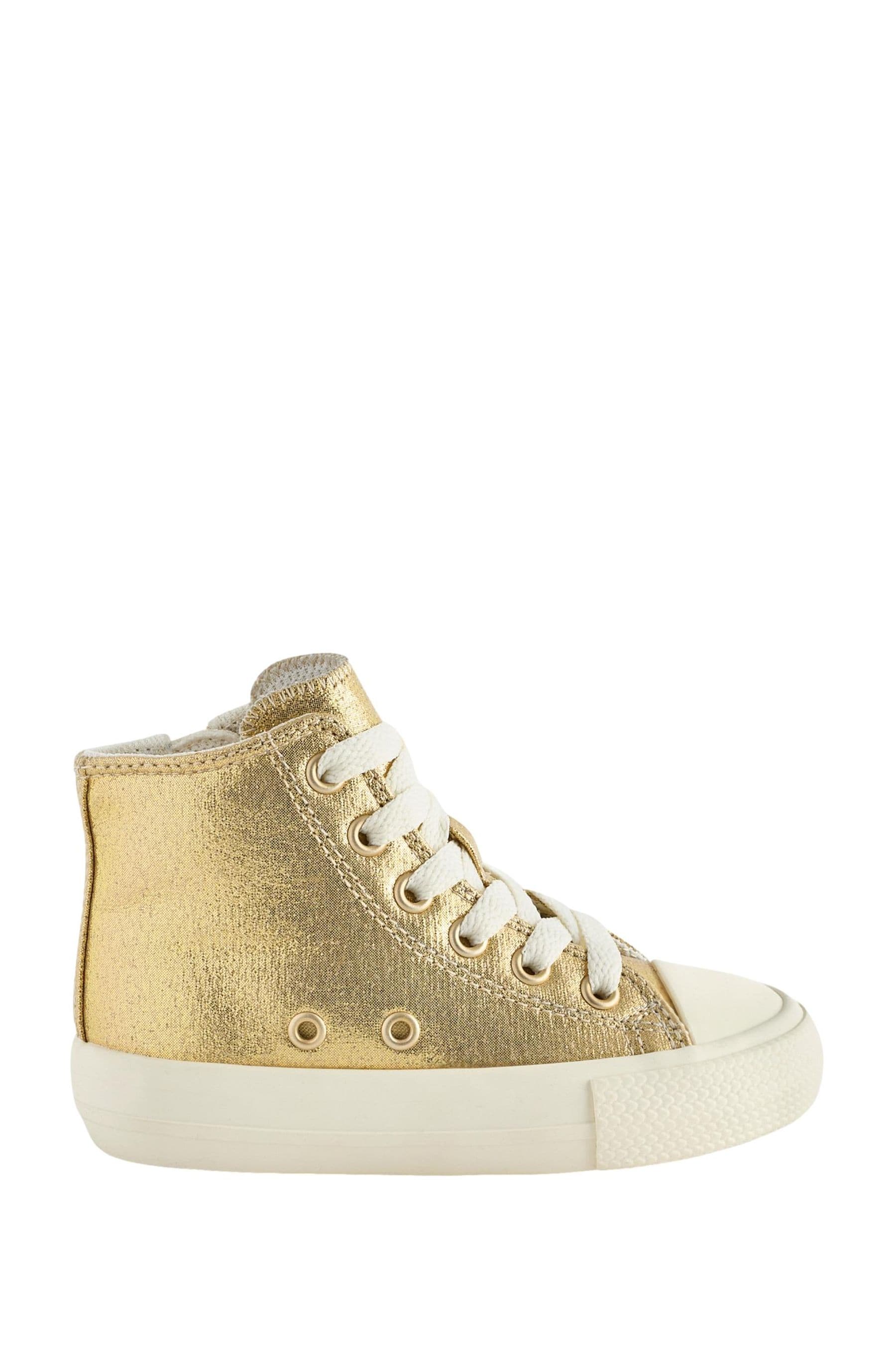 Gold Metallic Standard Fit (F) Chunky High Top Trainers