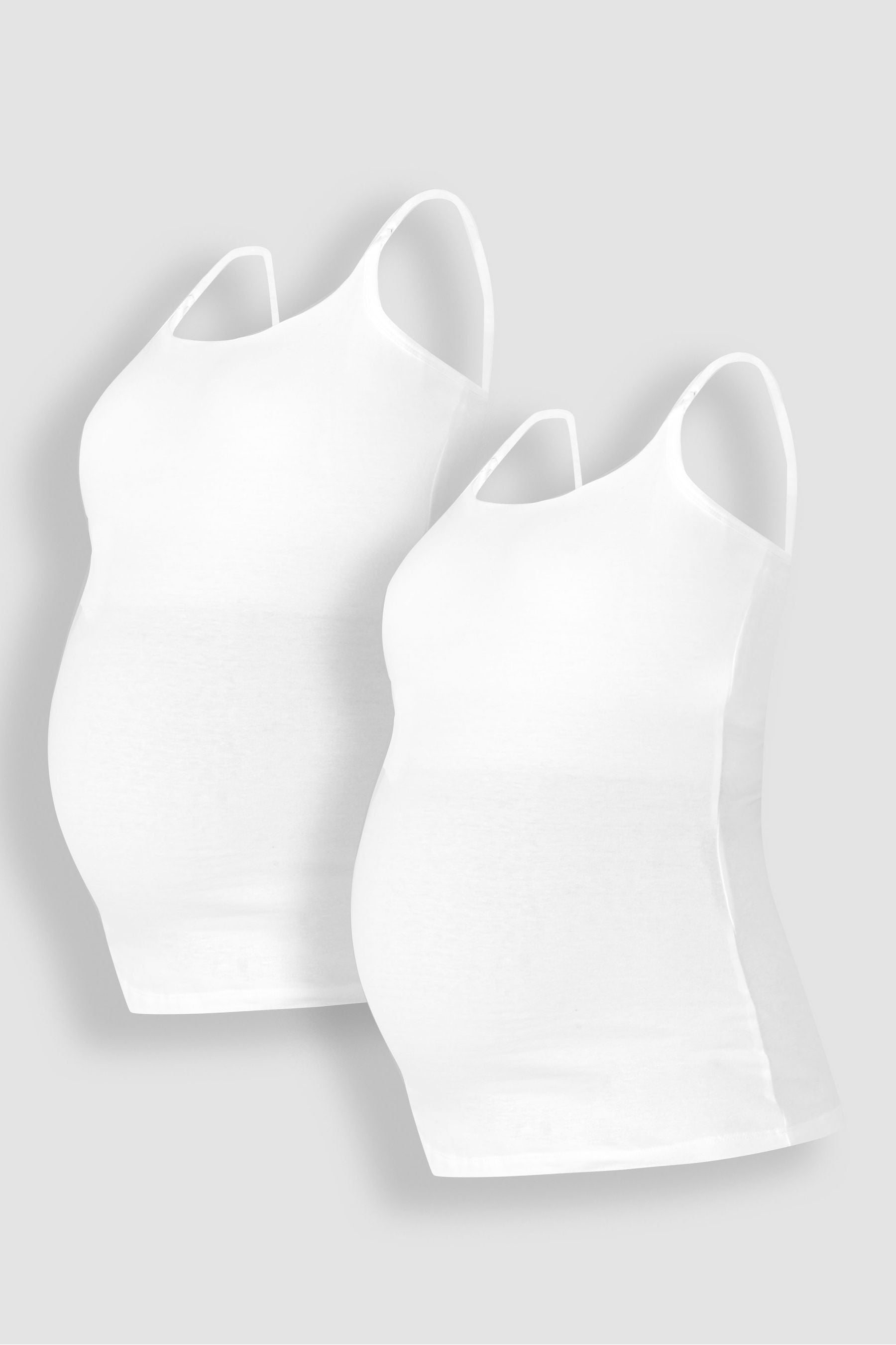 White JoJo Maman Bébé 2-Pack Maternity & Nursing Vest Tops