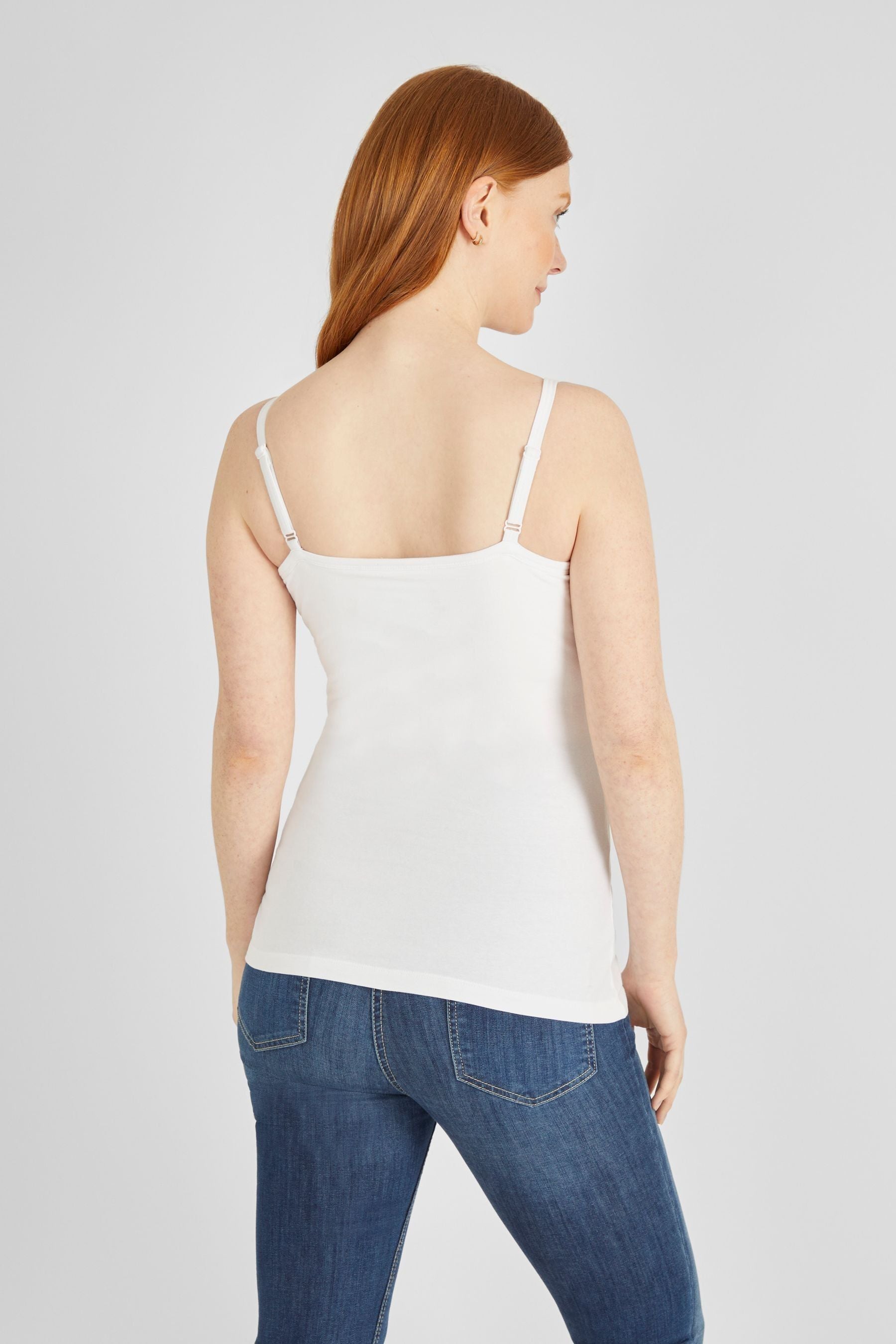 White JoJo Maman Bébé 2-Pack Maternity & Nursing Vest Tops