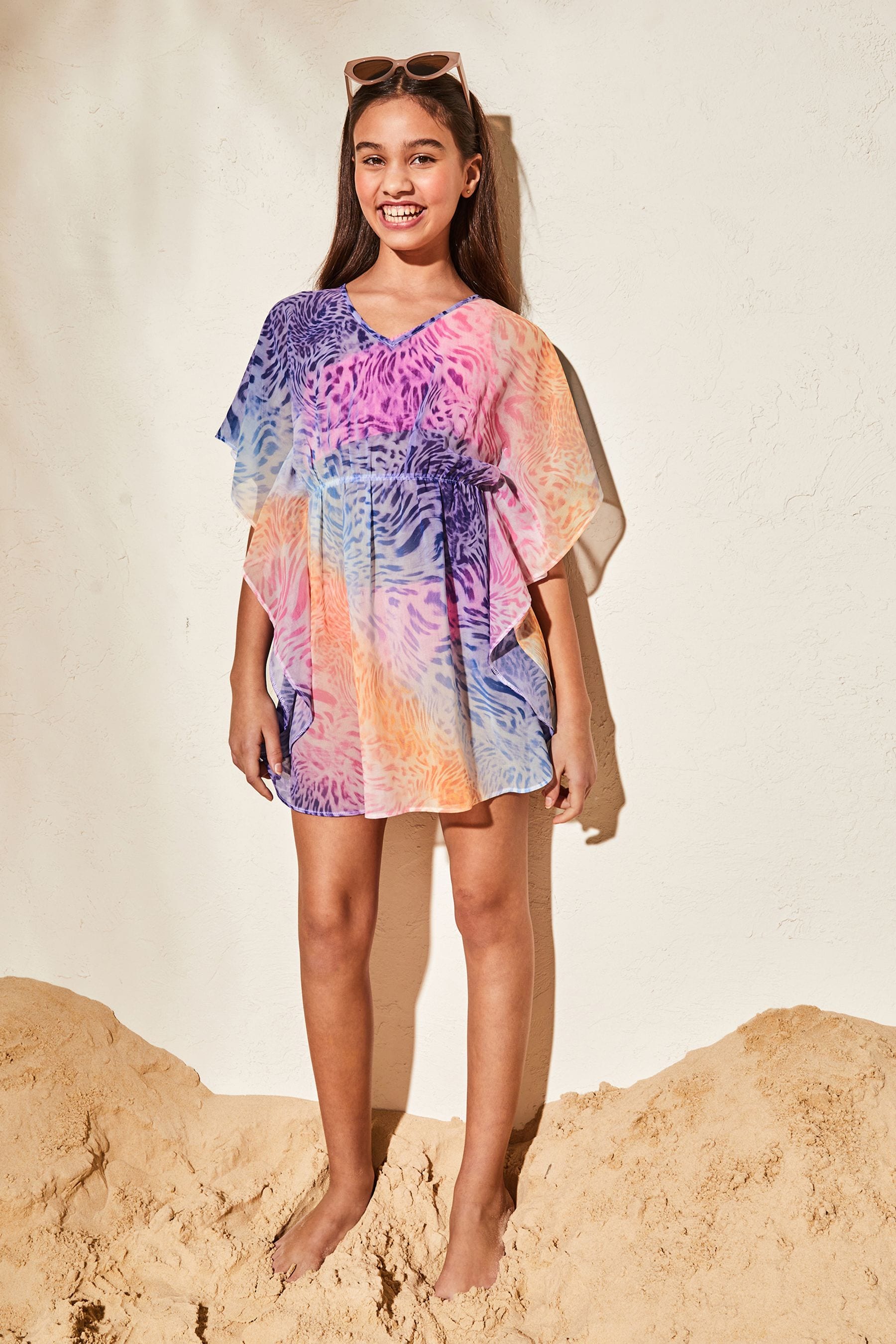 Blue Rainbow Printed Kaftan (2-16yrs)