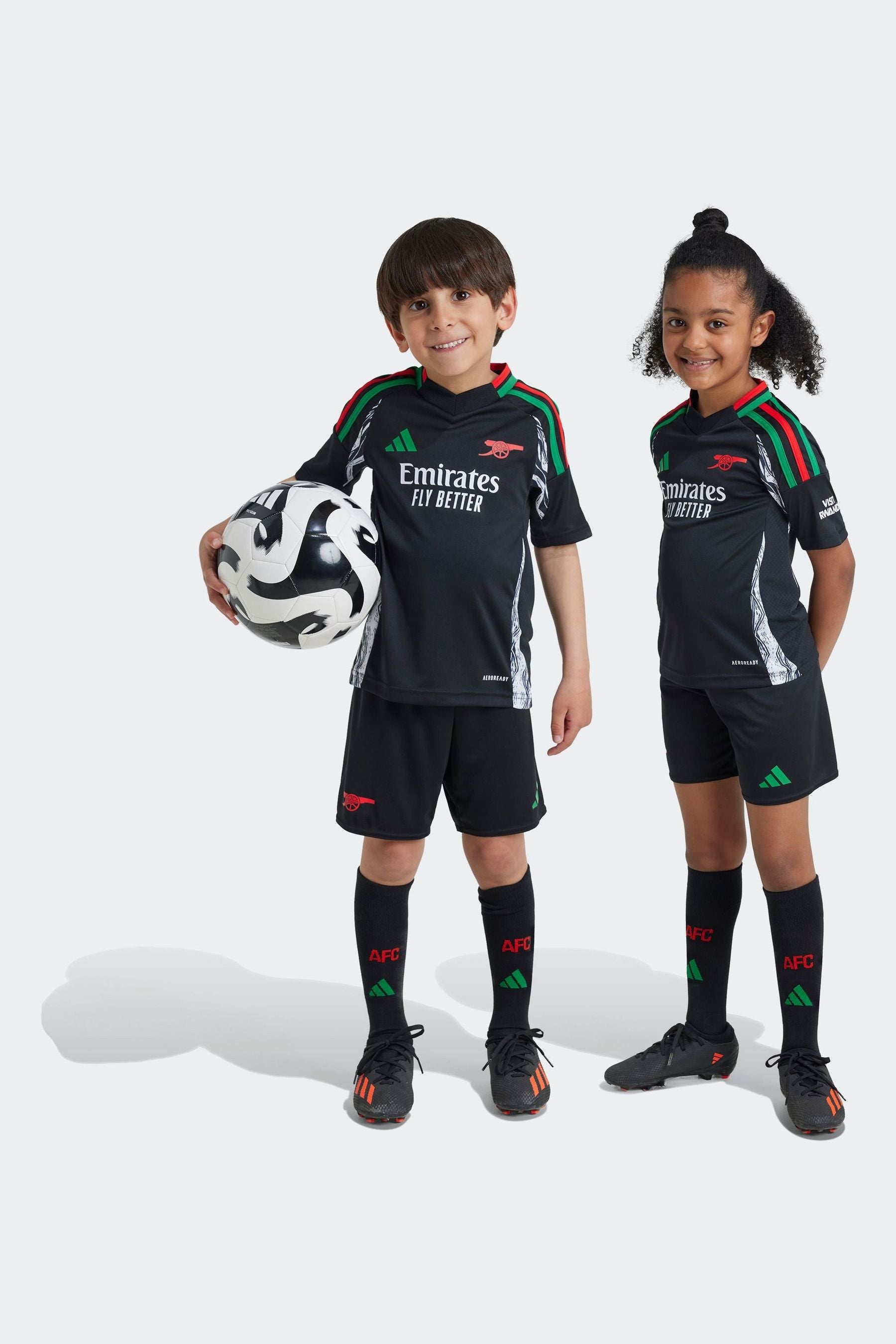 adidas Black Kids Arsenal 24/25 Away Mini Kit