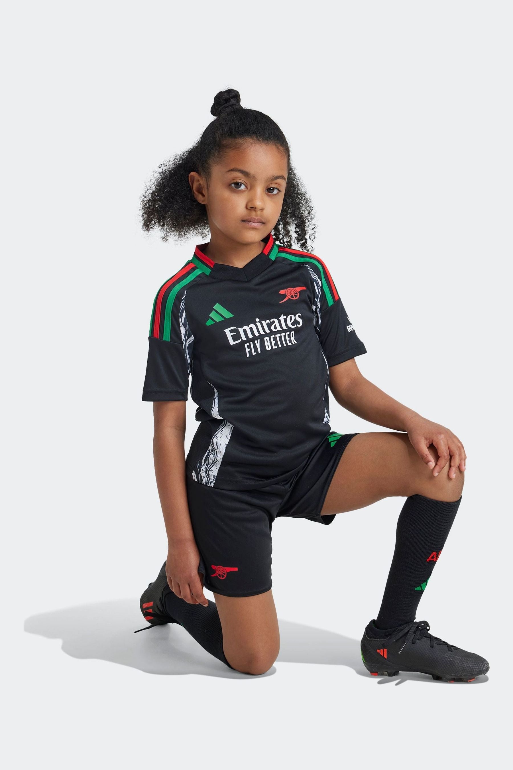 adidas Black Kids Arsenal 24/25 Away Mini Kit