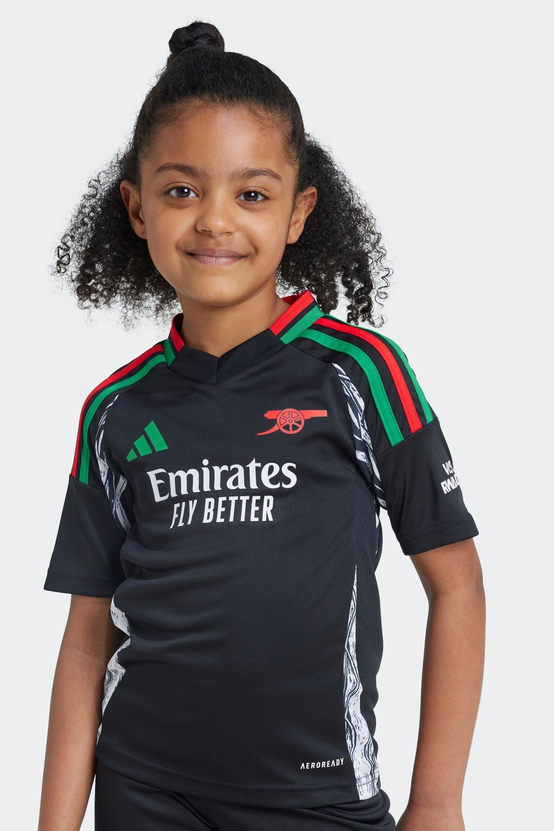 adidas Black Kids Arsenal 24/25 Away Mini Kit