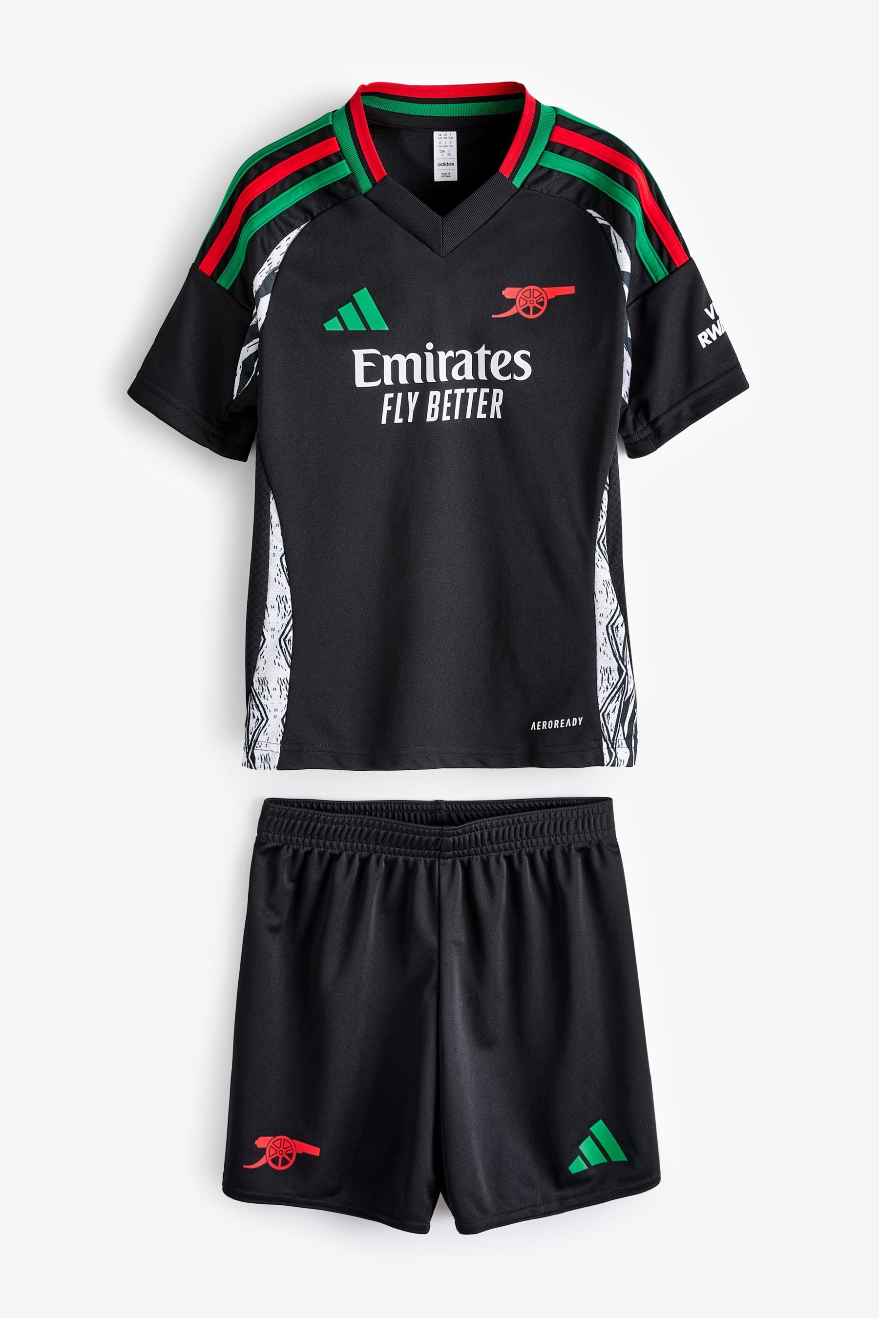 adidas Black Kids Arsenal 24/25 Away Mini Kit