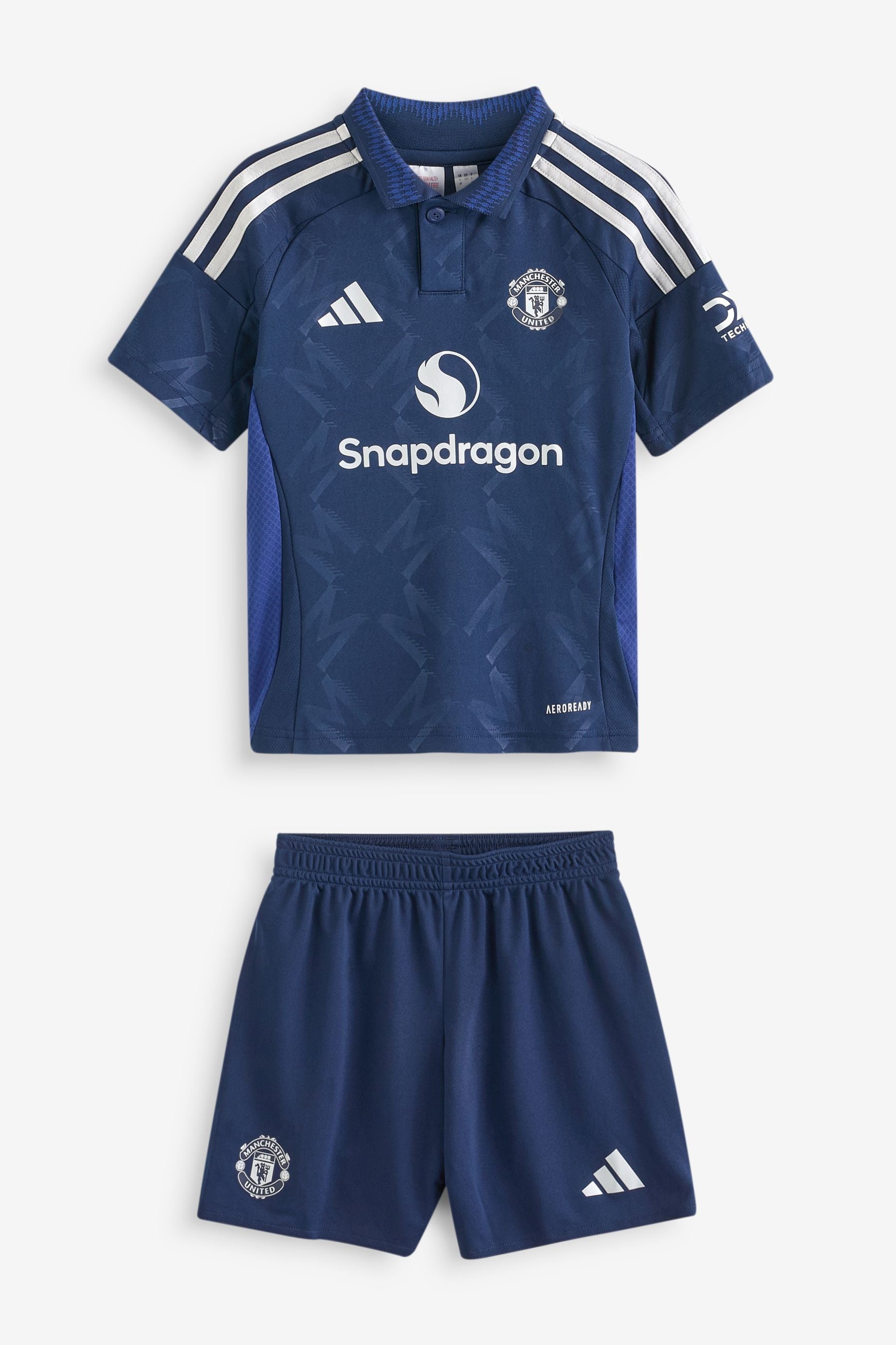 adidas Navy Kids Manchester United 24/25 Away Mini Kit