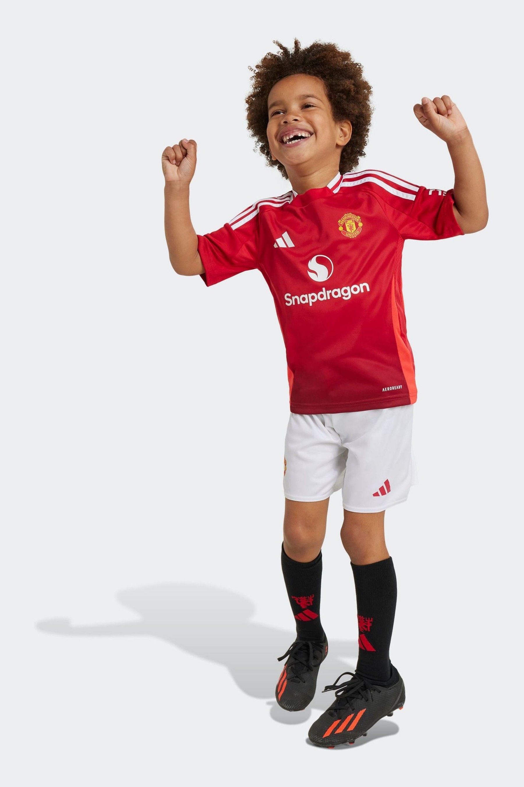 adidas Red Kids Mini Manchester United 24/25 Home Kit Set