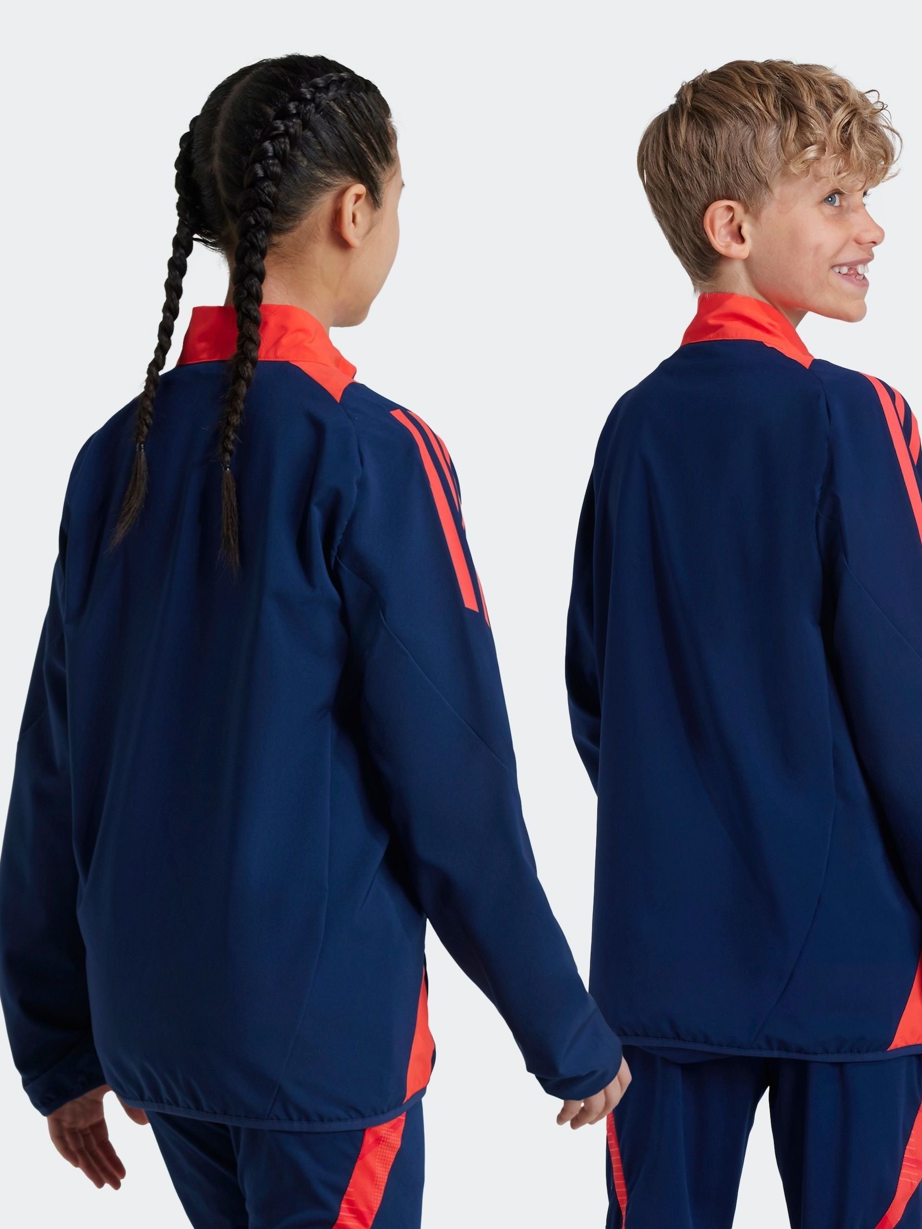 adidas Navy/Red Kids Manchester United Tiro 24 Presentation Track Jacket