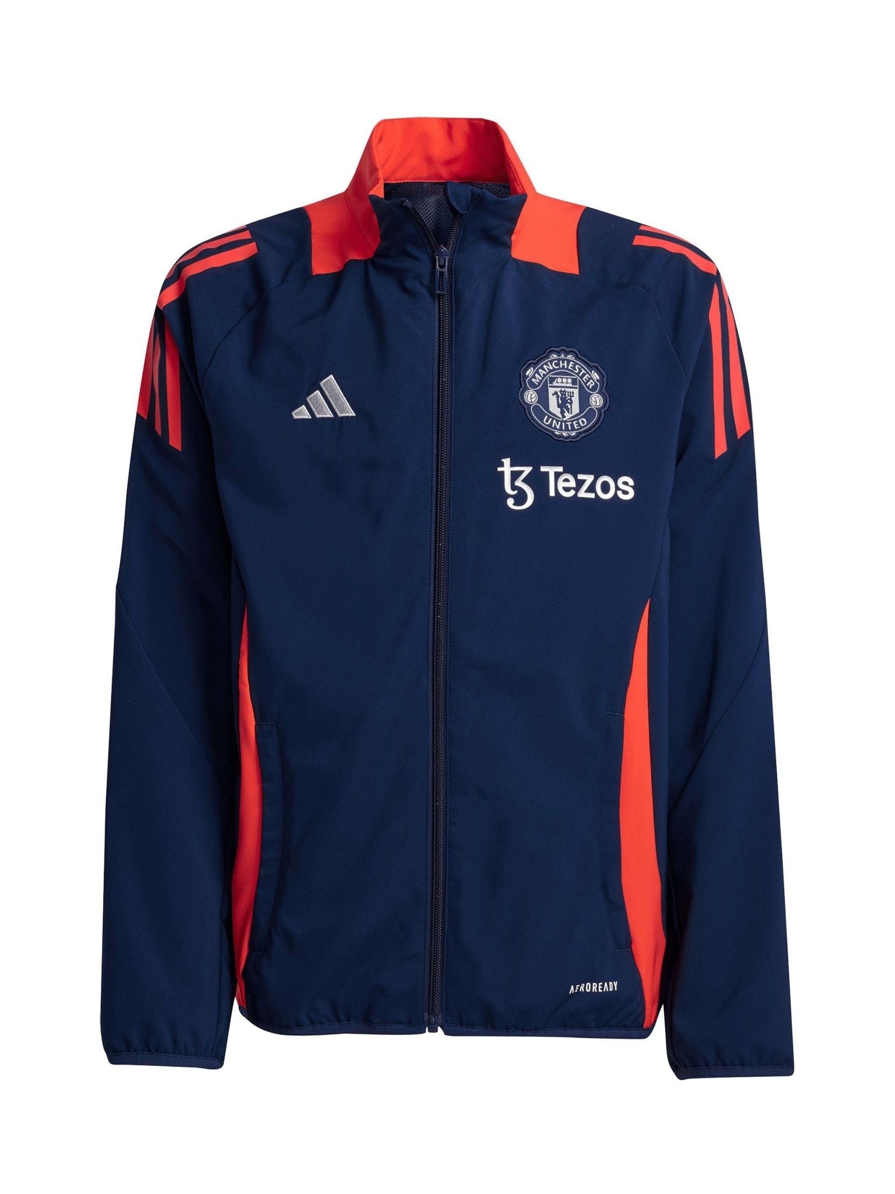 adidas Navy/Red Kids Manchester United Tiro 24 Presentation Track Jacket