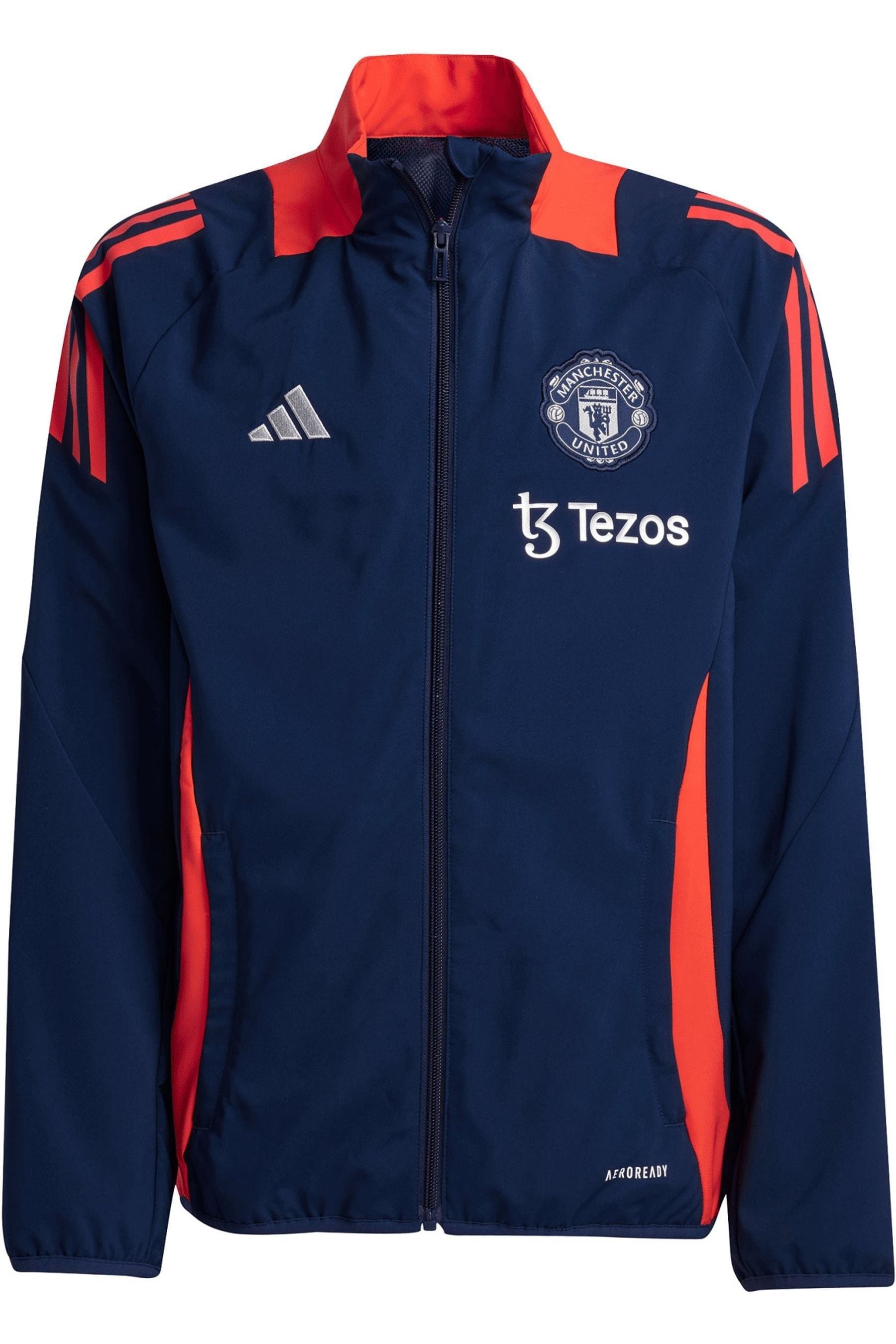 adidas Navy/Red Kids Manchester United Tiro 24 Presentation Track Jacket