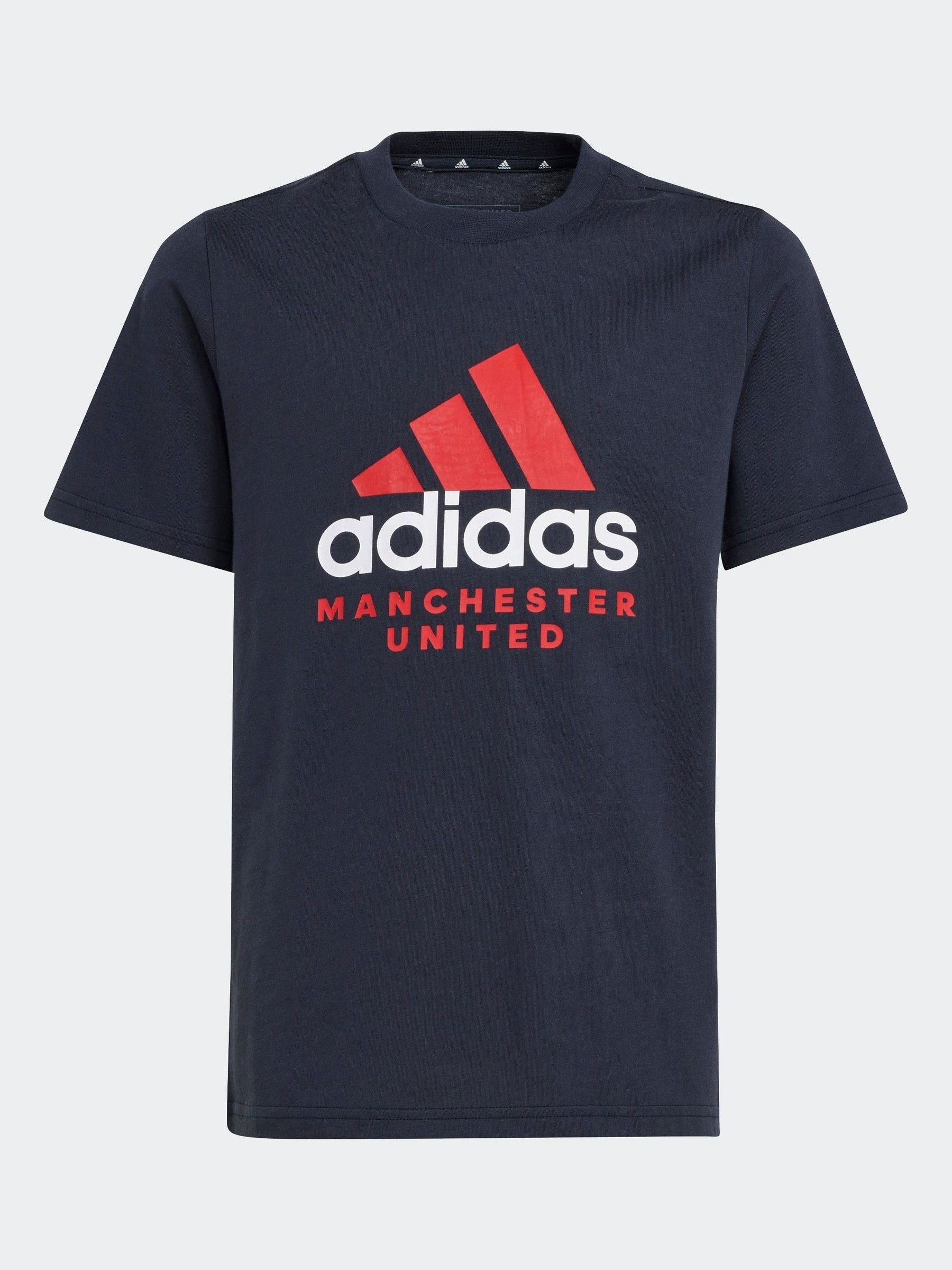 adidas Grey Kids Manchester United 100% Cotton T-Shirt