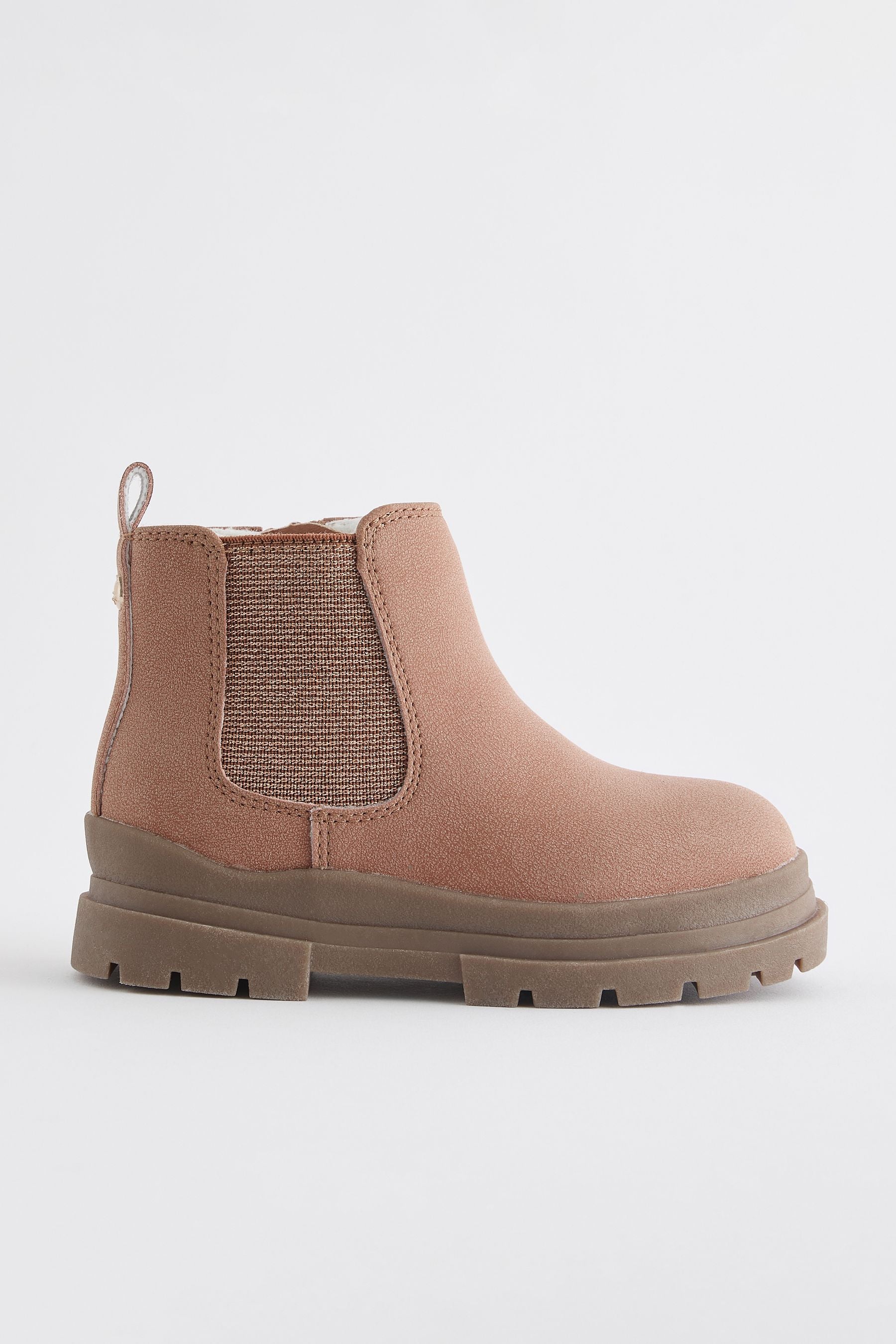 Pink Tan Chelsea Chunky Boots