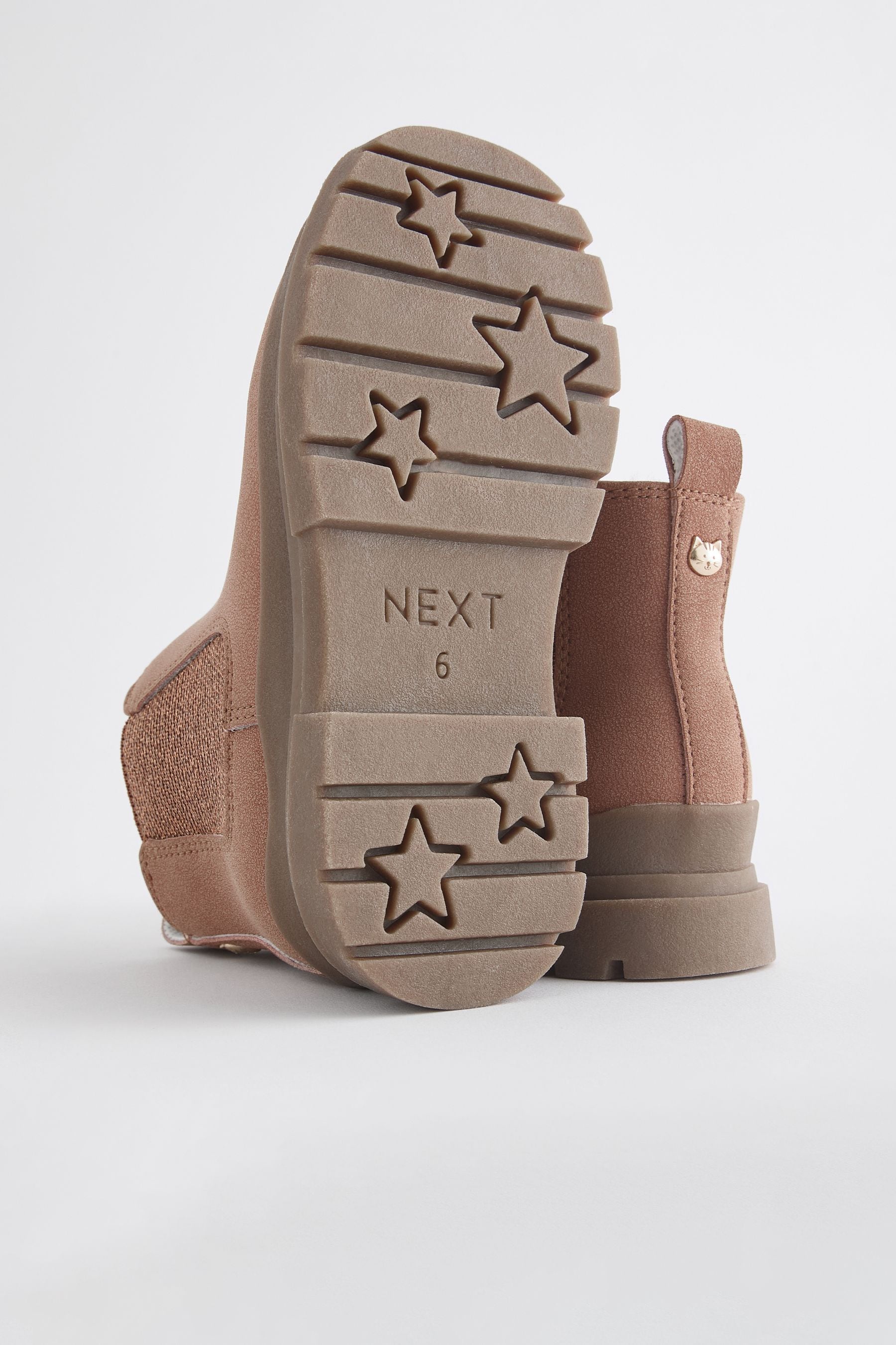 Pink Tan Chelsea Chunky Boots