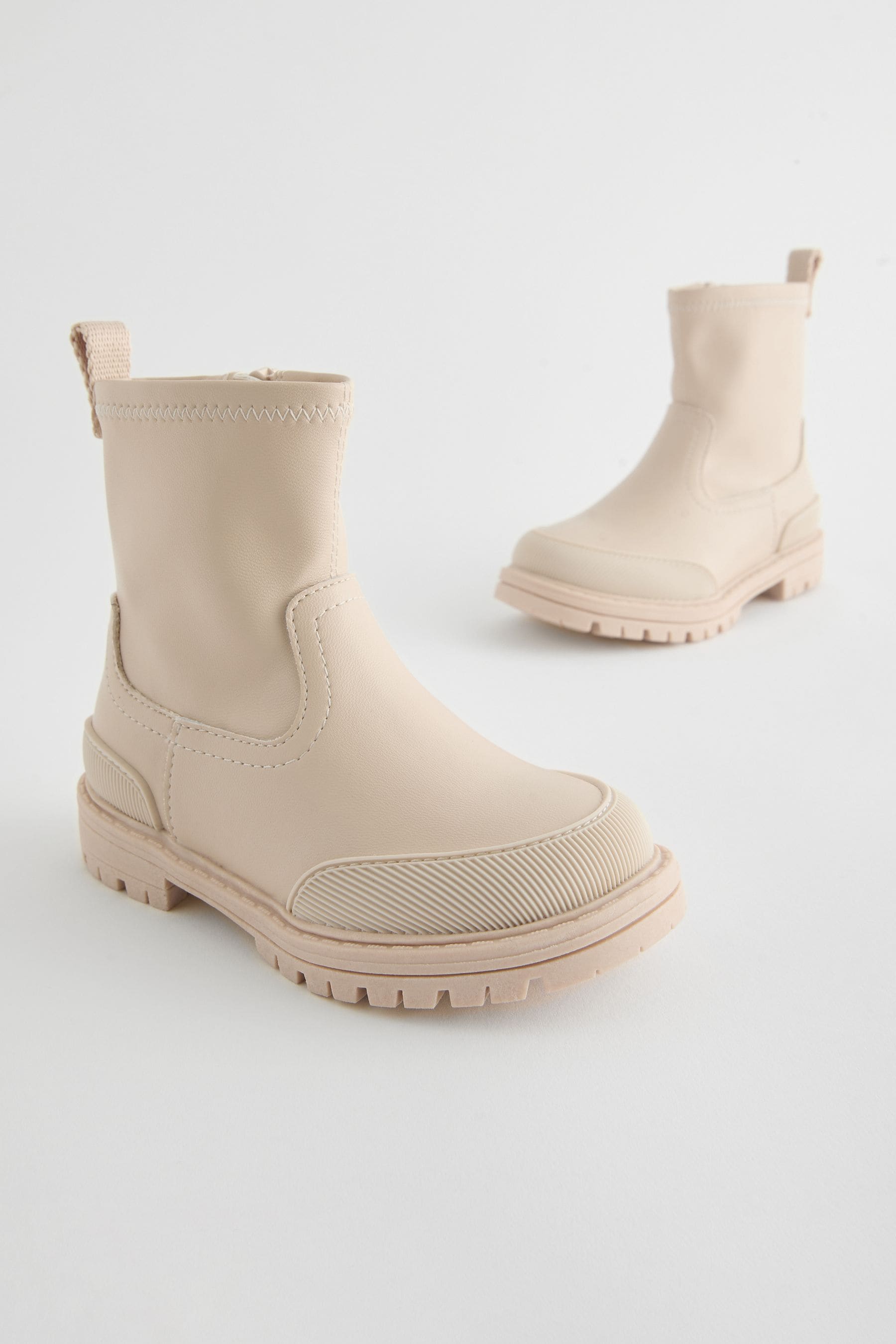 Neutral White Sock Boots