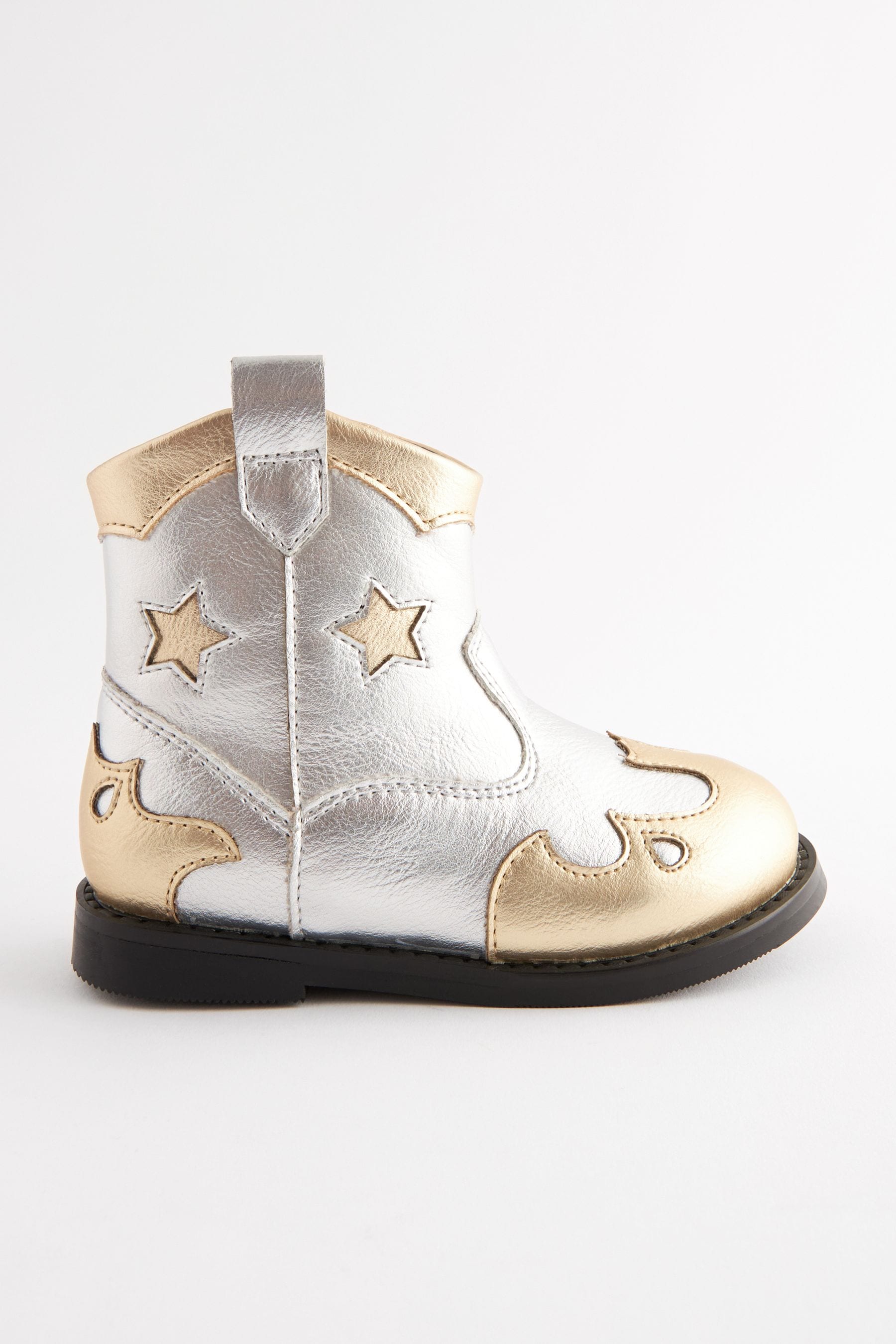 Silver Metallic Western Boots