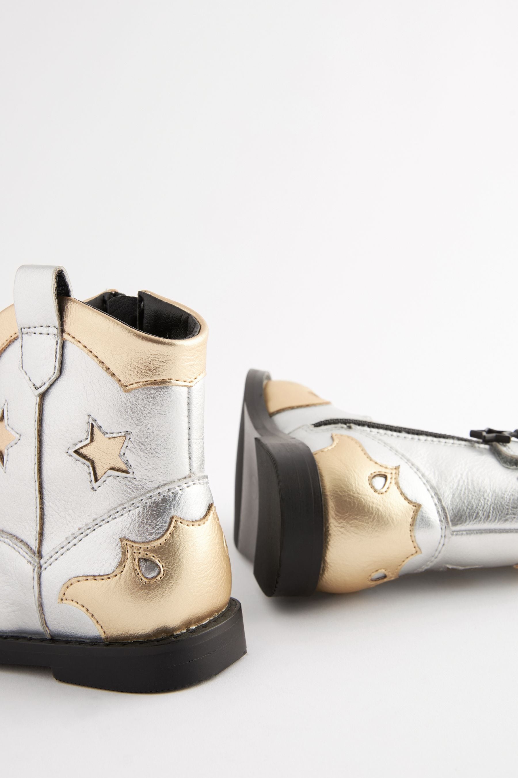 Silver Metallic Western Boots