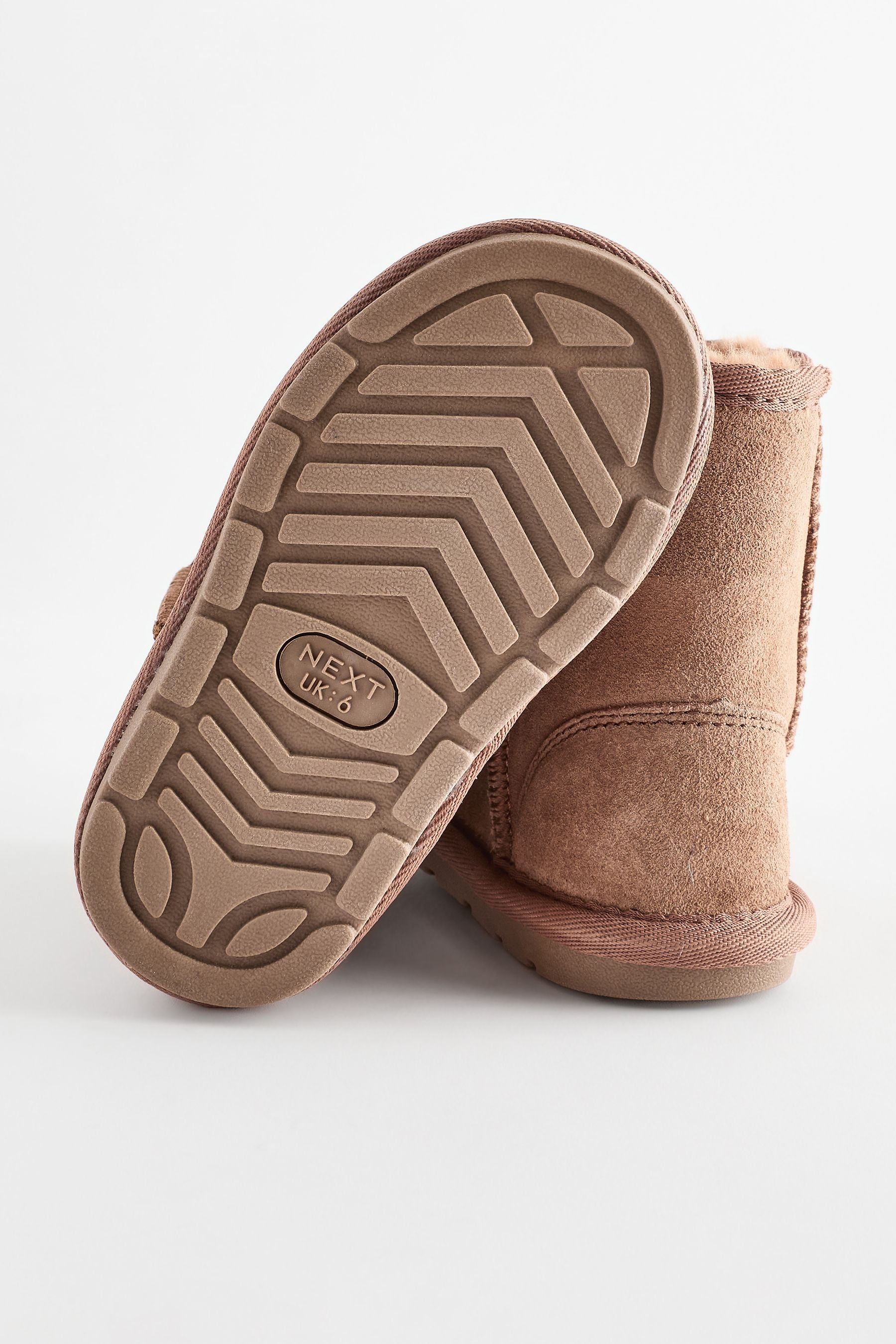 Tan Brown Mini Suede Pull On Boots