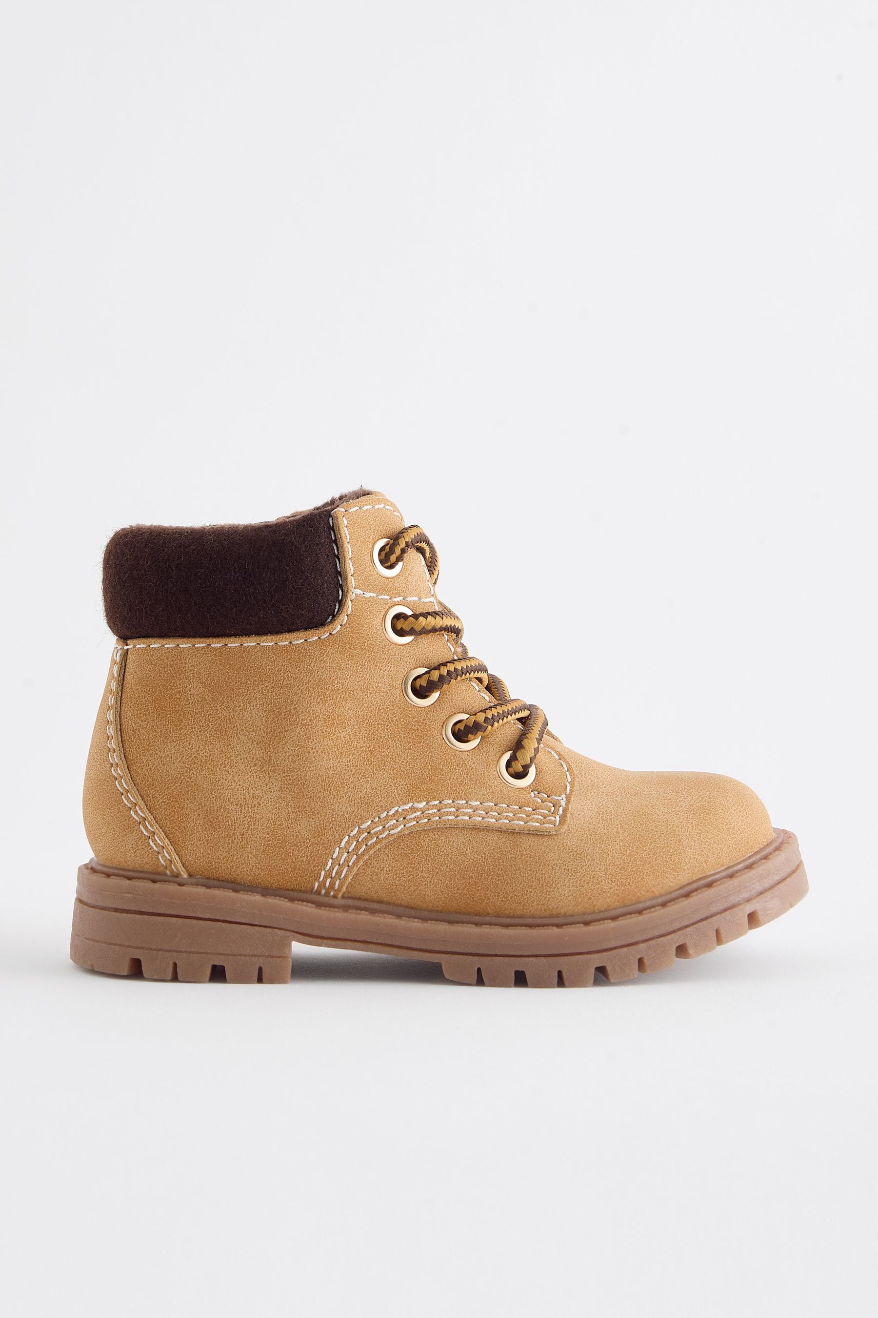 Tan Brown Lace Up Boots