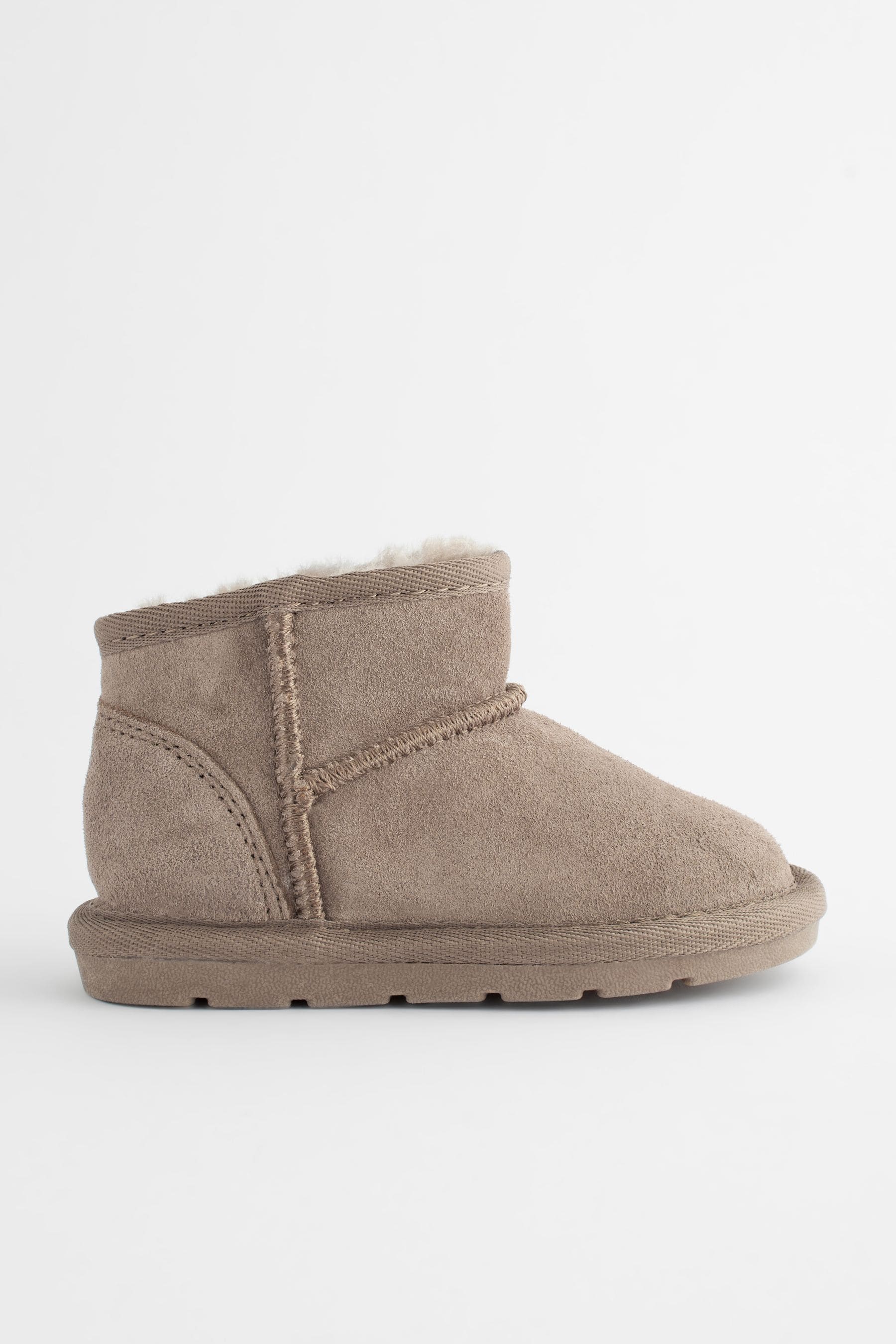 Mink Brown Mini Suede Pull On Ankle Boots