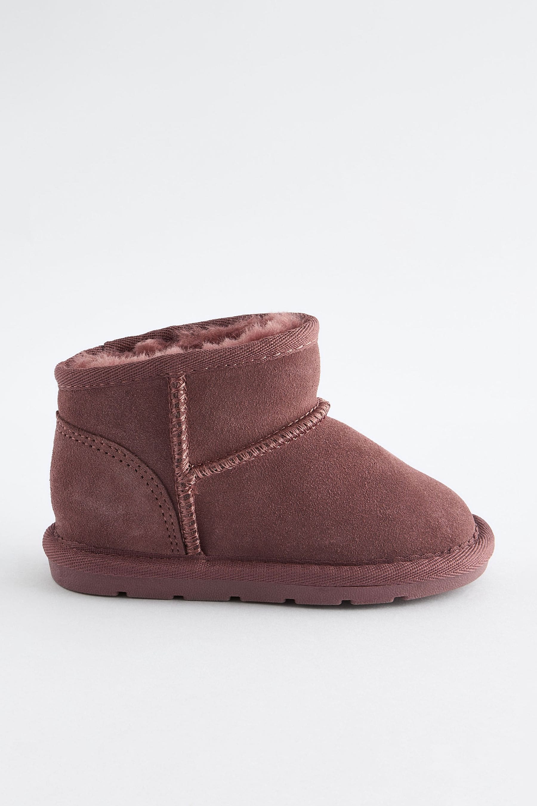 Dark Pink Mini Mini Suede Pull On Boots