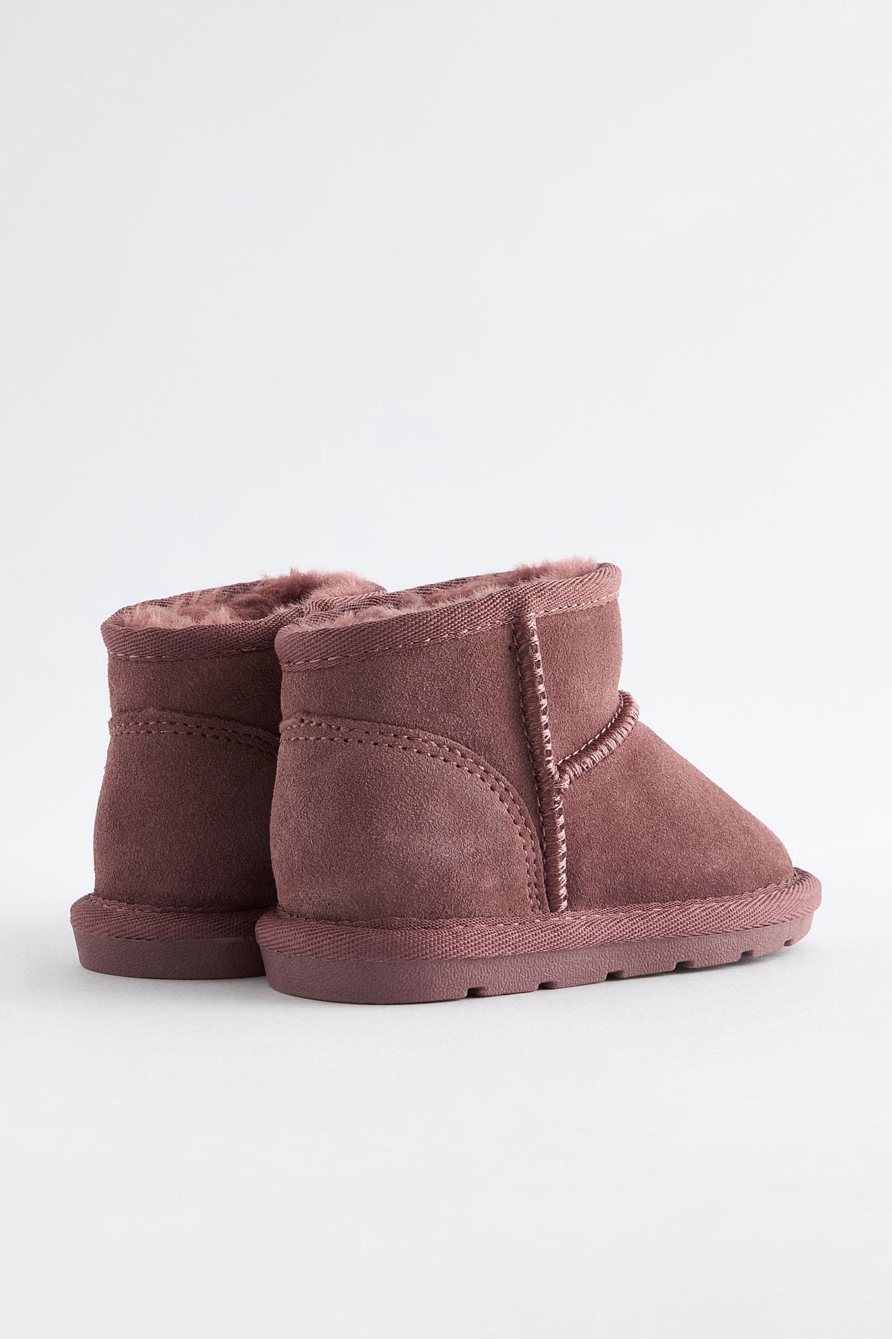 Dark Pink Mini Mini Suede Pull On Boots