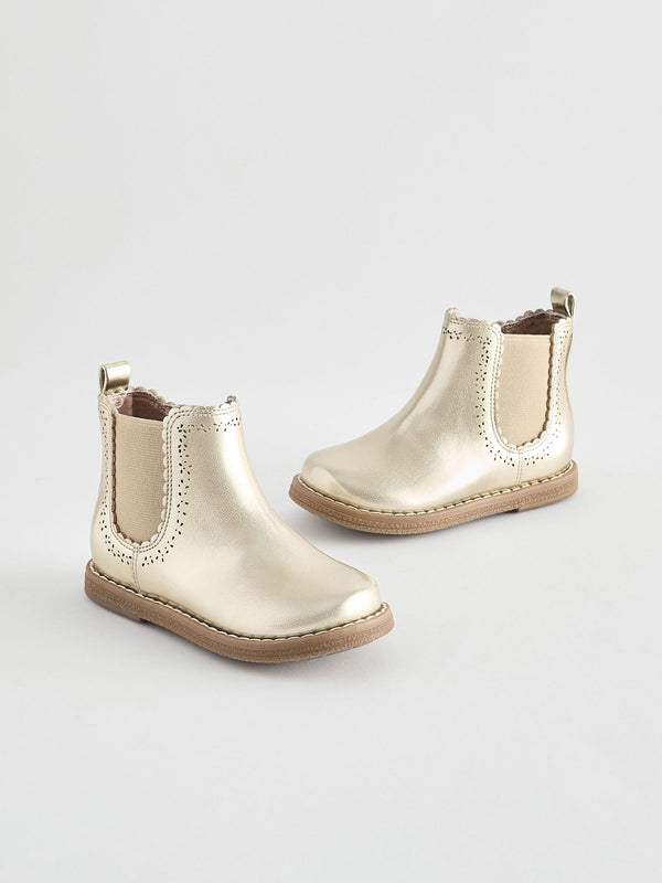 Gold Chelsea Ankle Boots