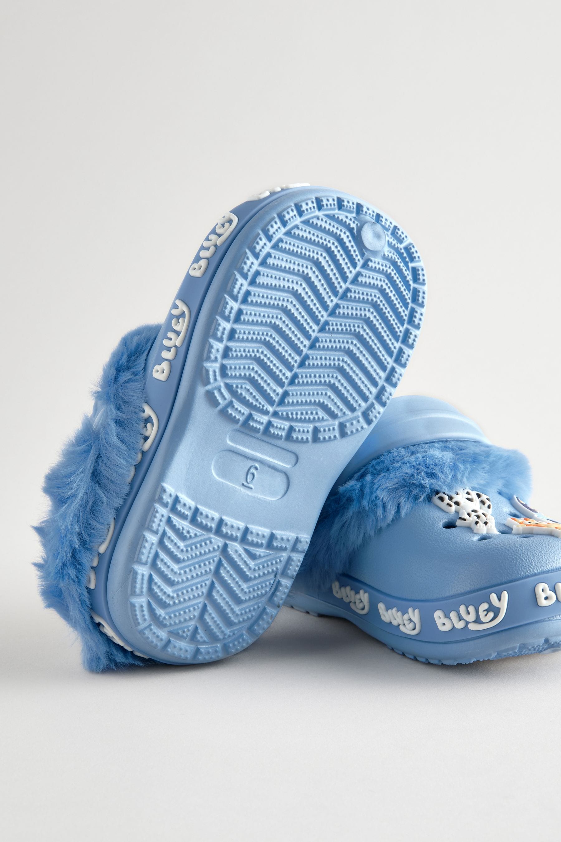 Blue Bluey Faux Fur Lined Clog Slippers