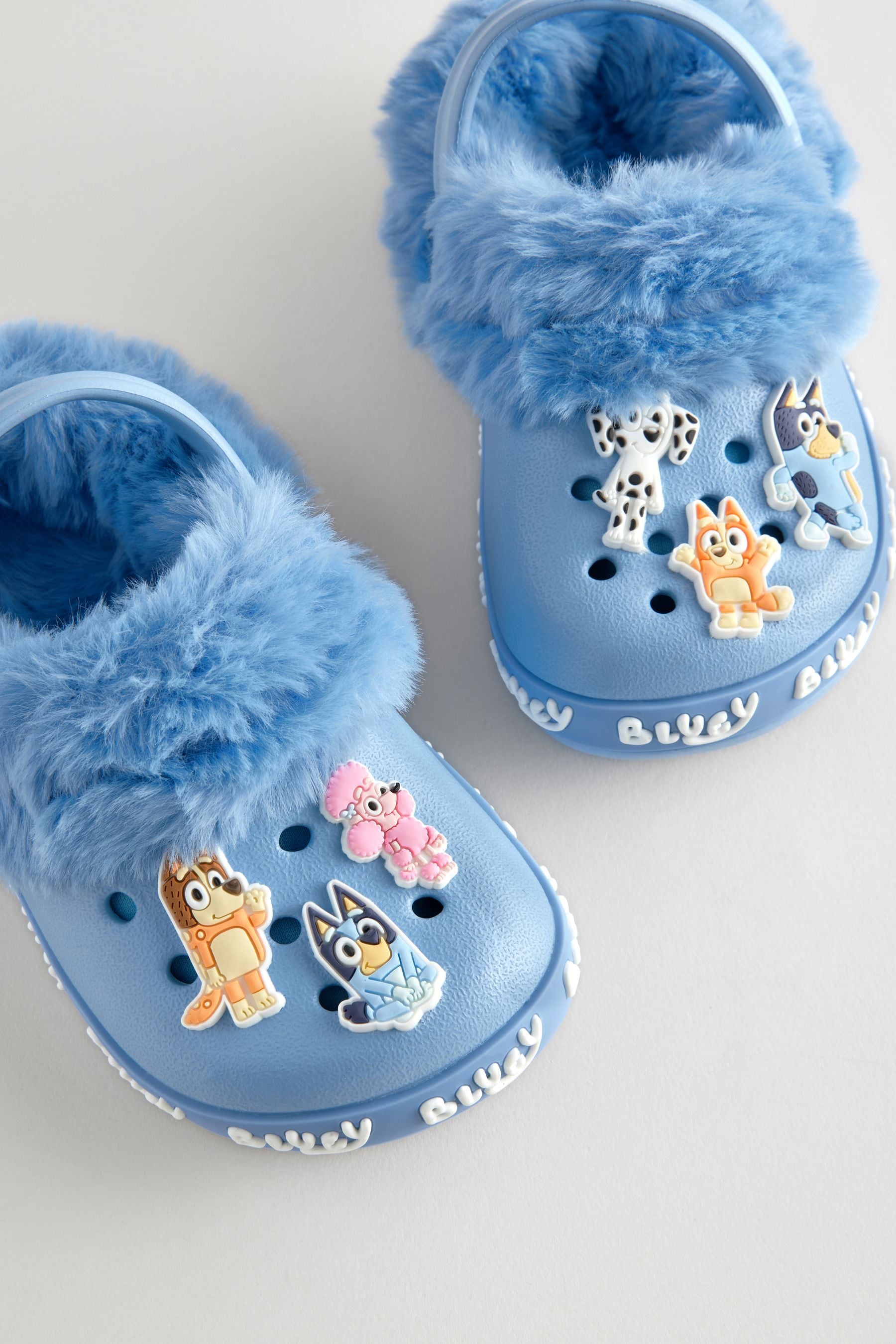 Blue Bluey Faux Fur Lined Clog Slippers