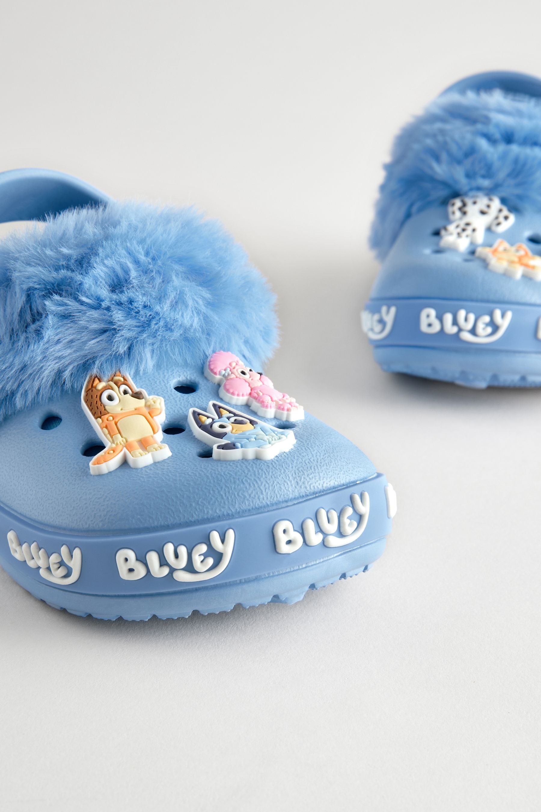 Blue Bluey Faux Fur Lined Clog Slippers