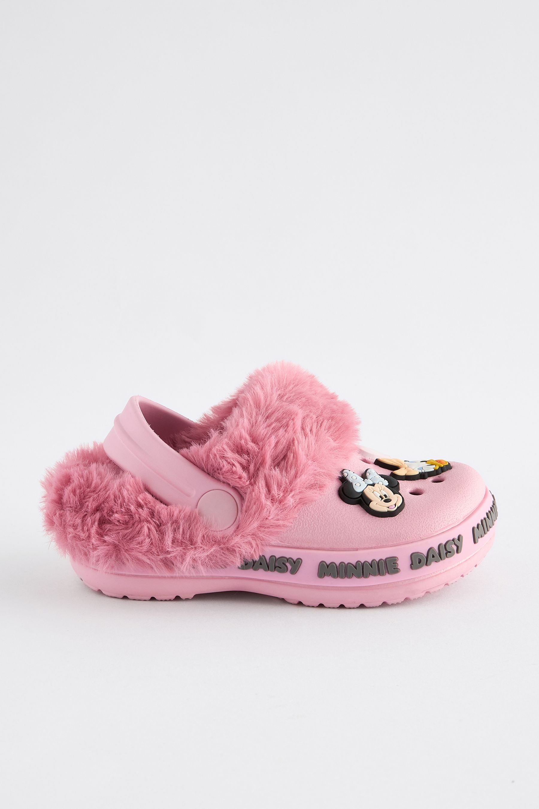 Pink Minnie Mouse Faux Fur Lined Clog Slippers