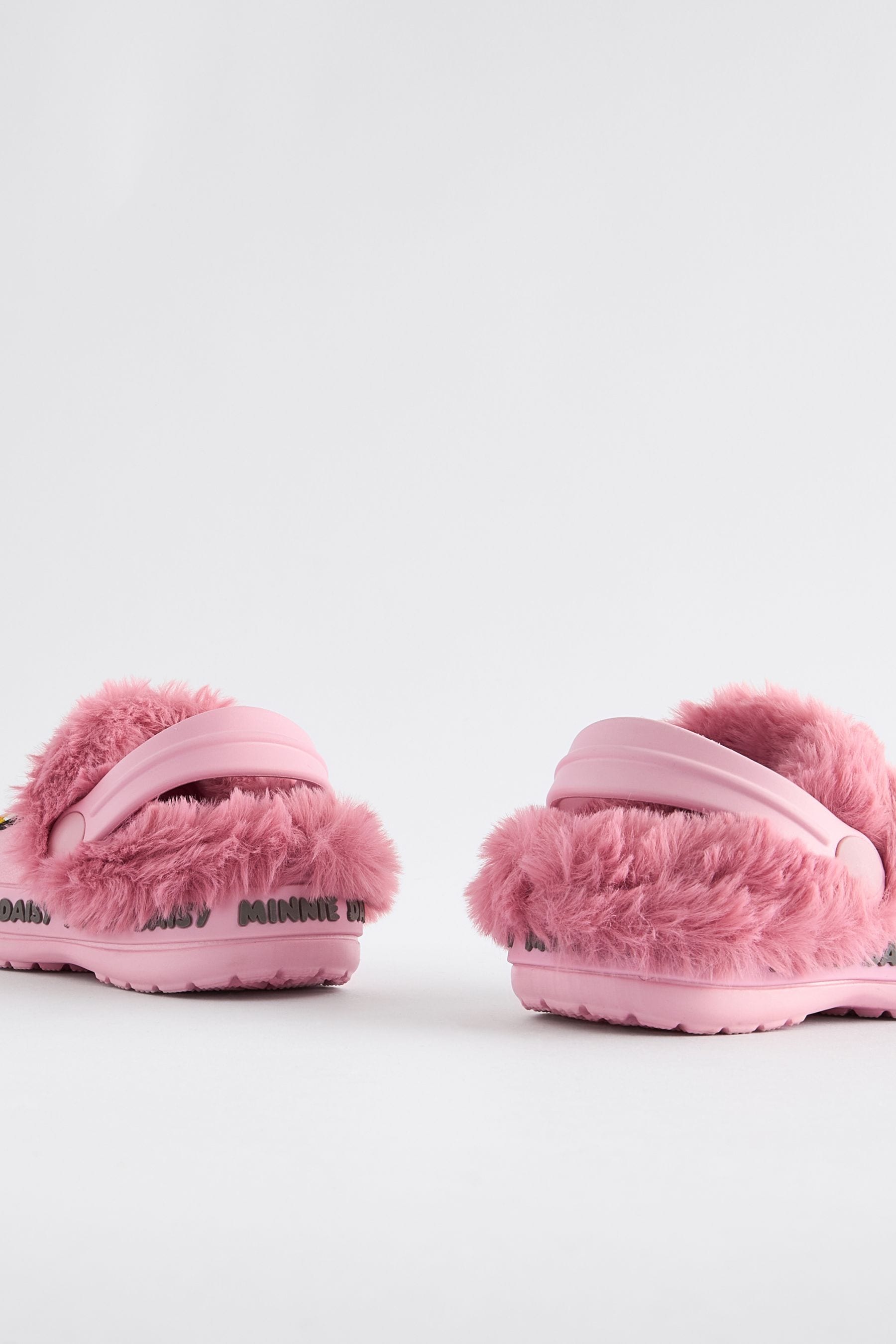 Pink Minnie Mouse Faux Fur Lined Clog Slippers