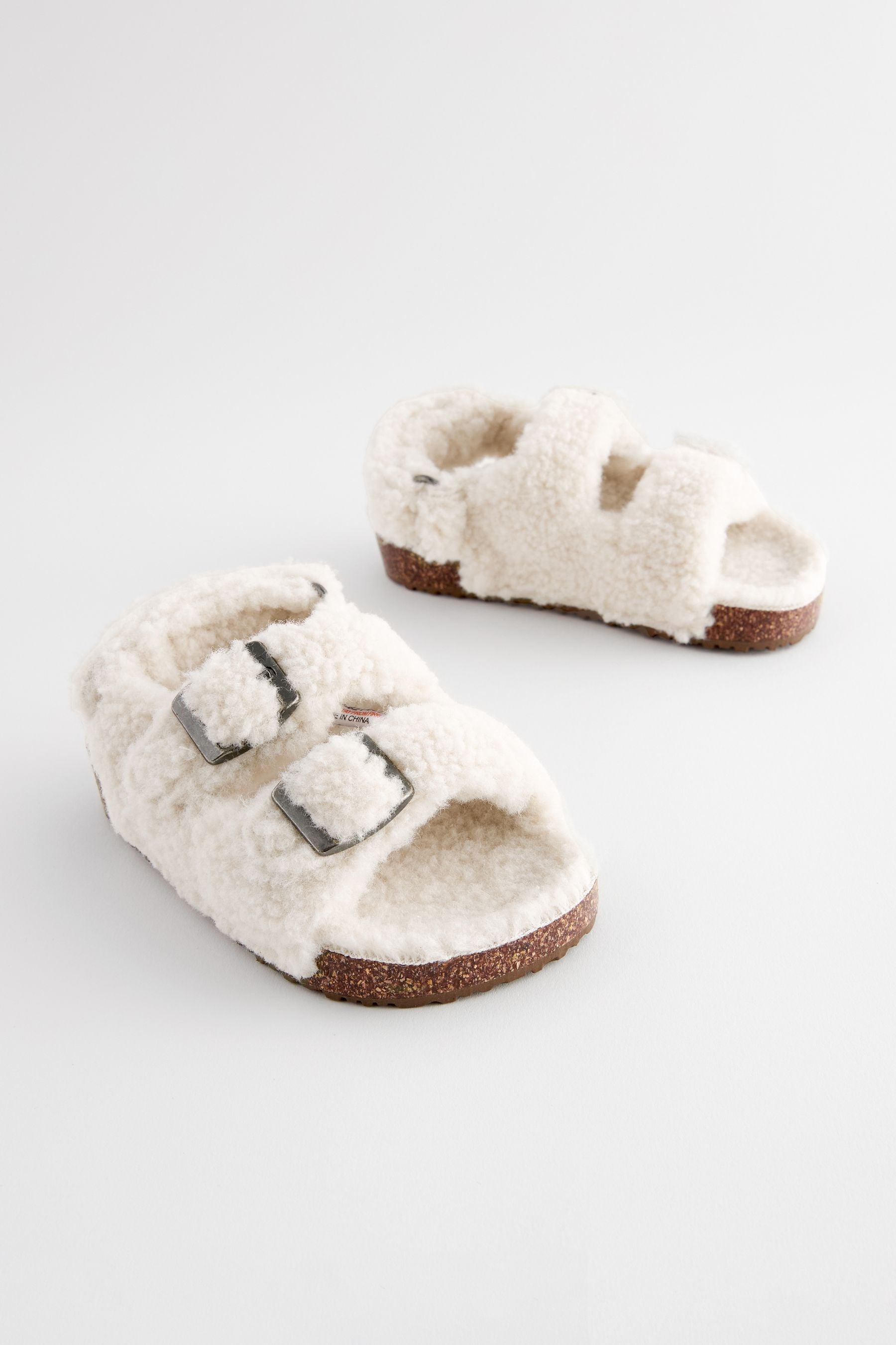 Neutral Borg Corkbed Two Strap Slippers