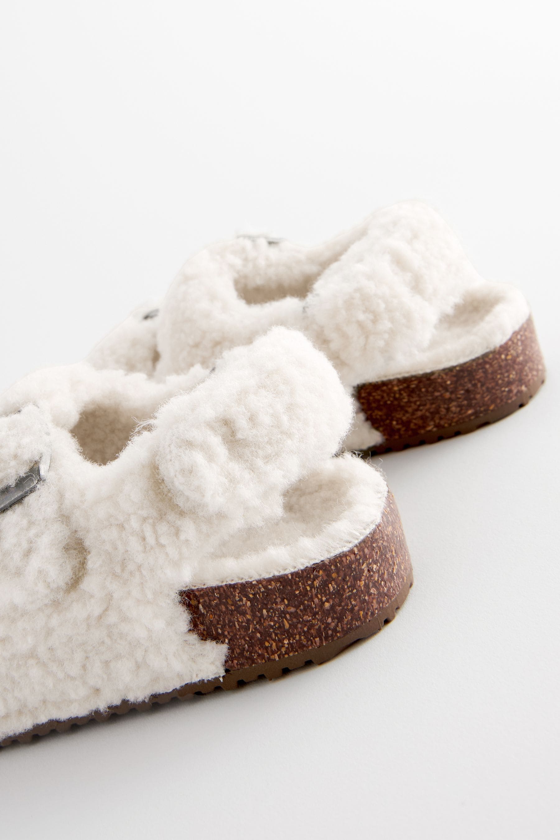 Neutral Borg Corkbed Two Strap Slippers