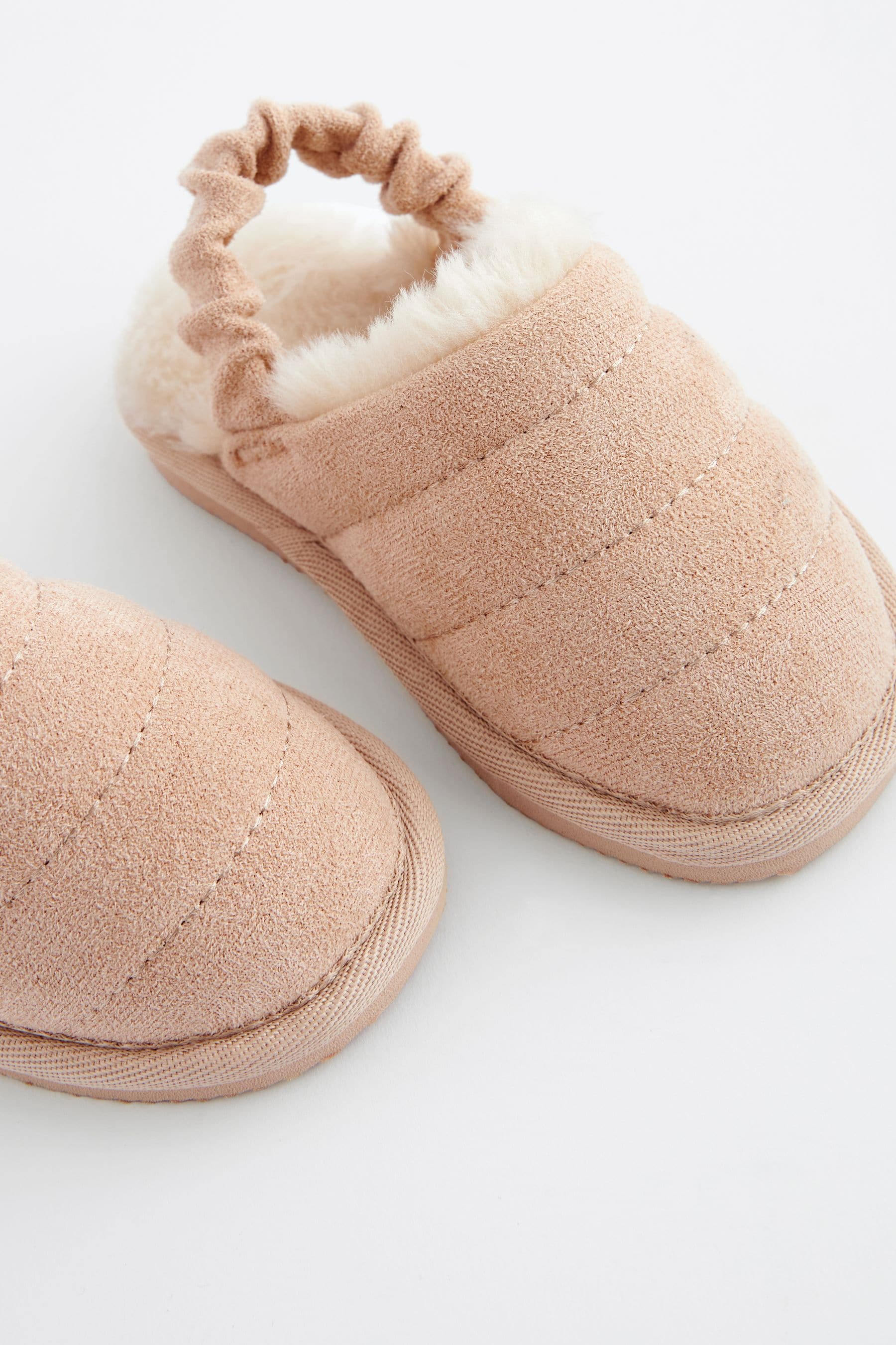 Neutral Quilted Mules Slippers