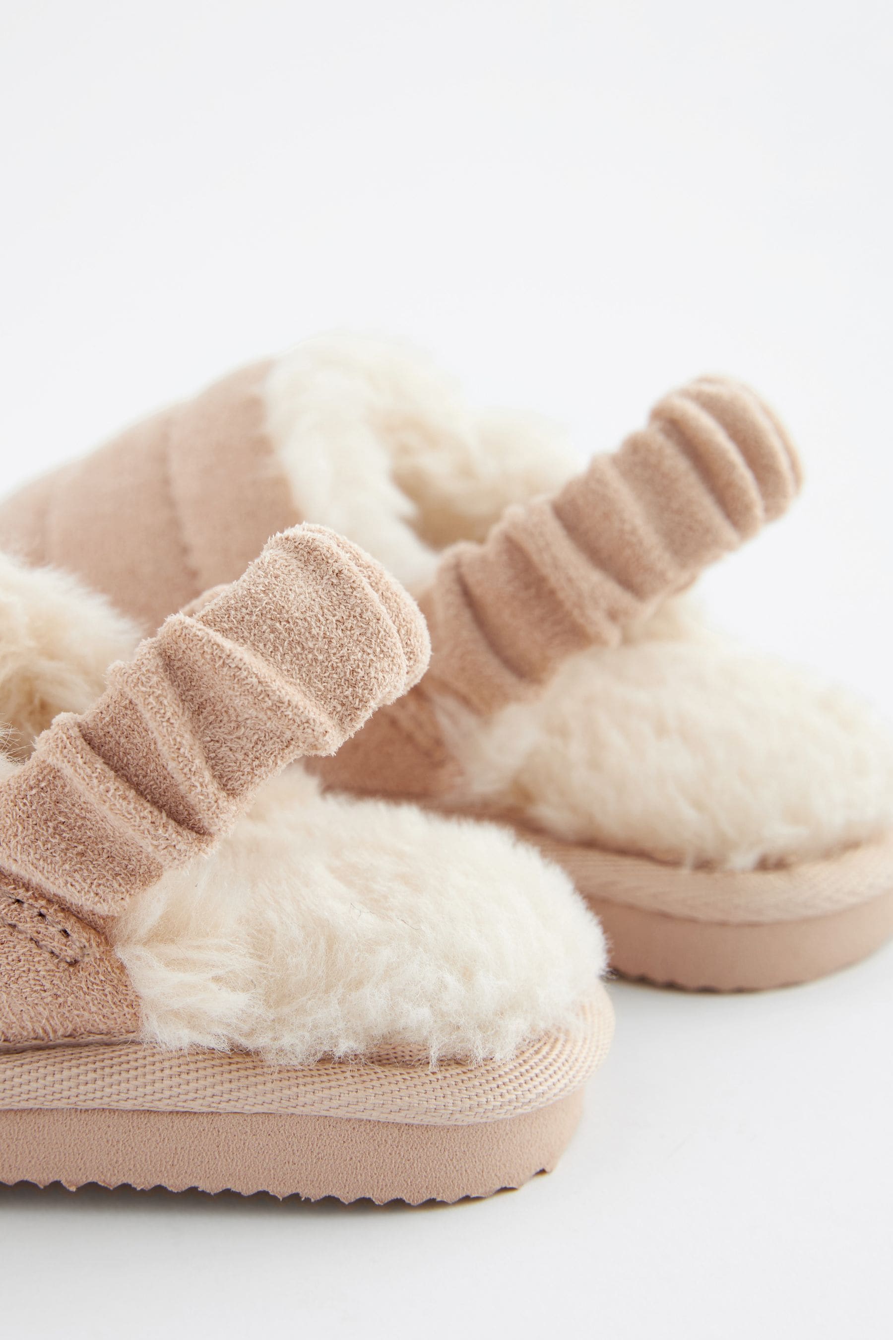 Neutral Quilted Mules Slippers