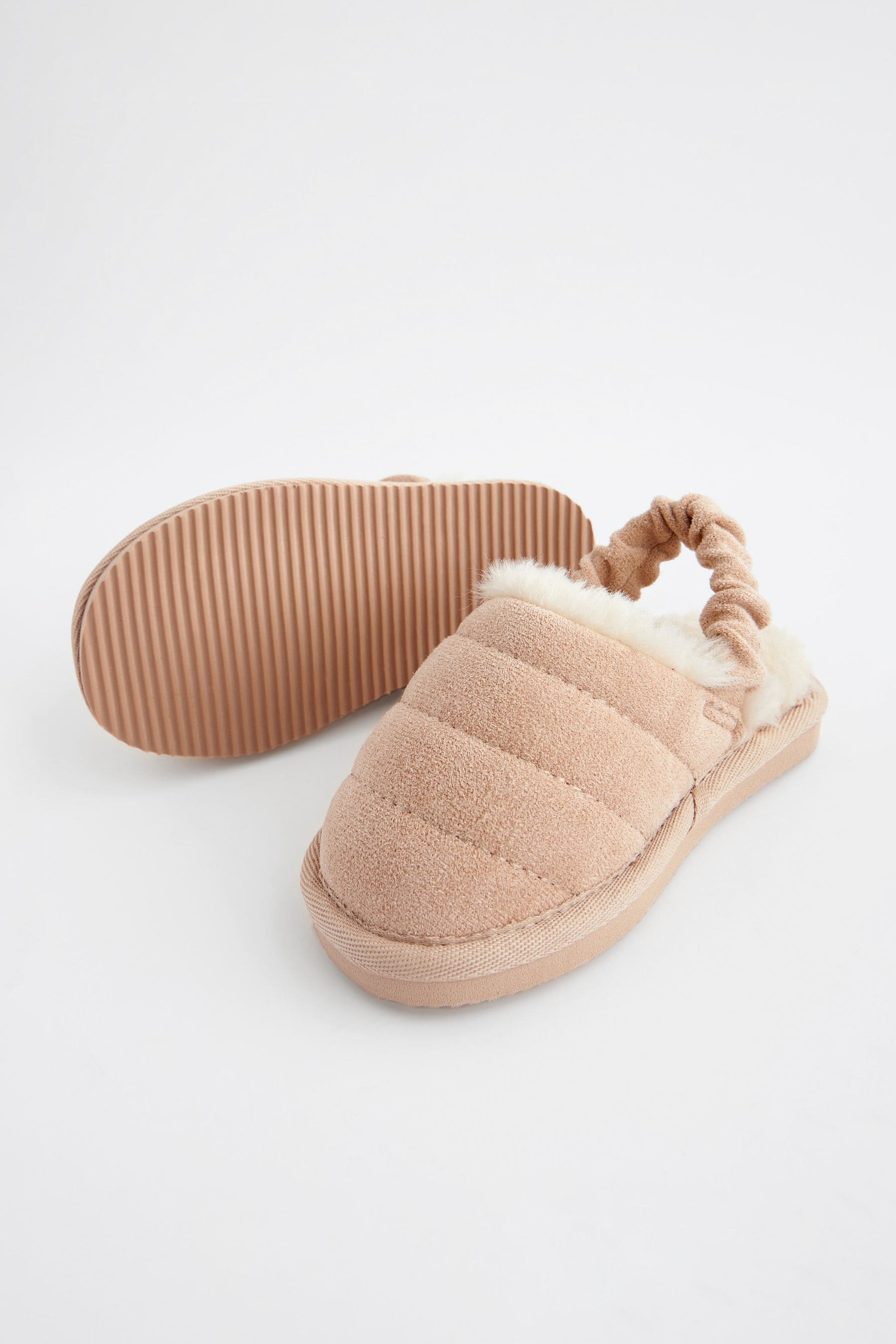 Neutral Quilted Mules Slippers