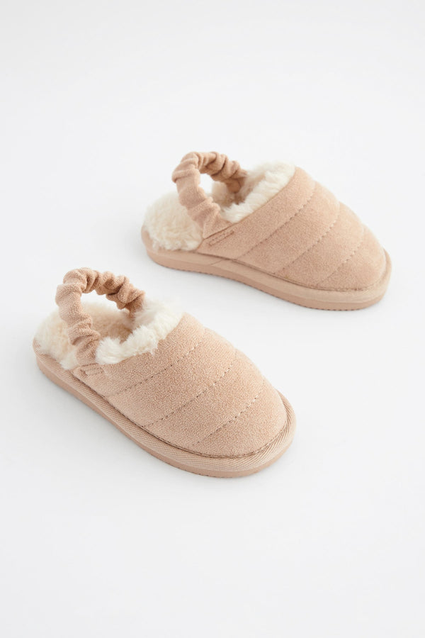 Neutral Quilted Mules Slippers