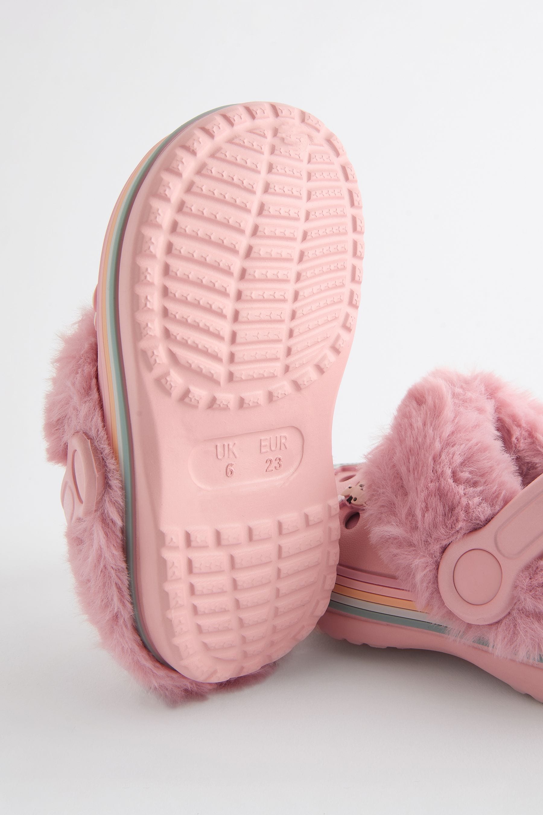 Pink Character Faux Fur Lined Clog Slippers