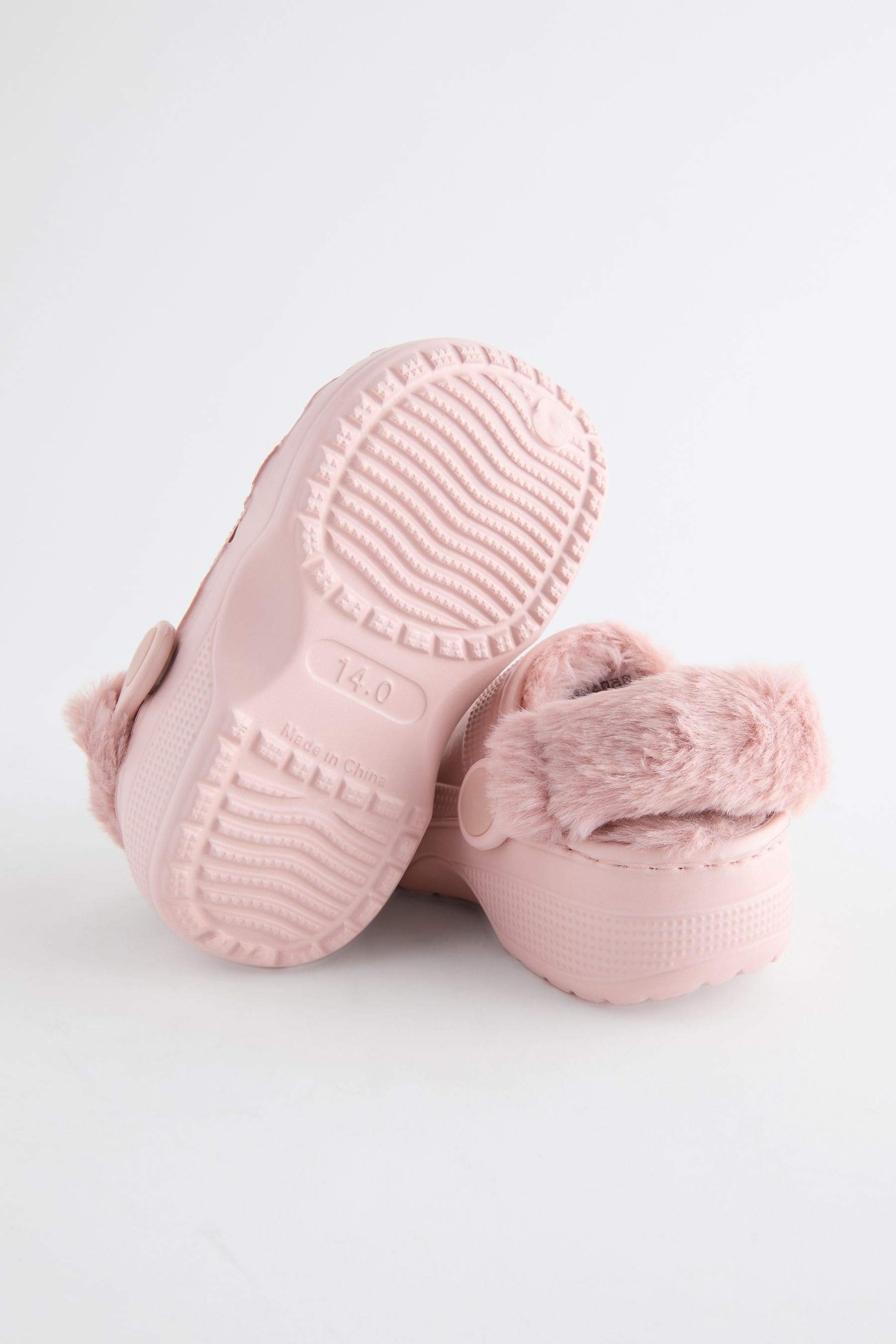 Pink Faux Fur Lined Clog Slippers