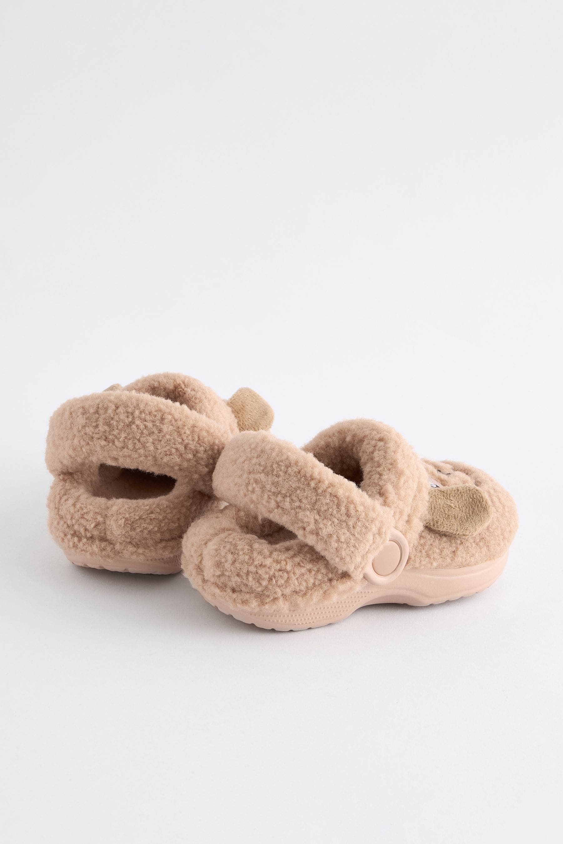 Brown Borg Dog Faux Fur Clog Slippers