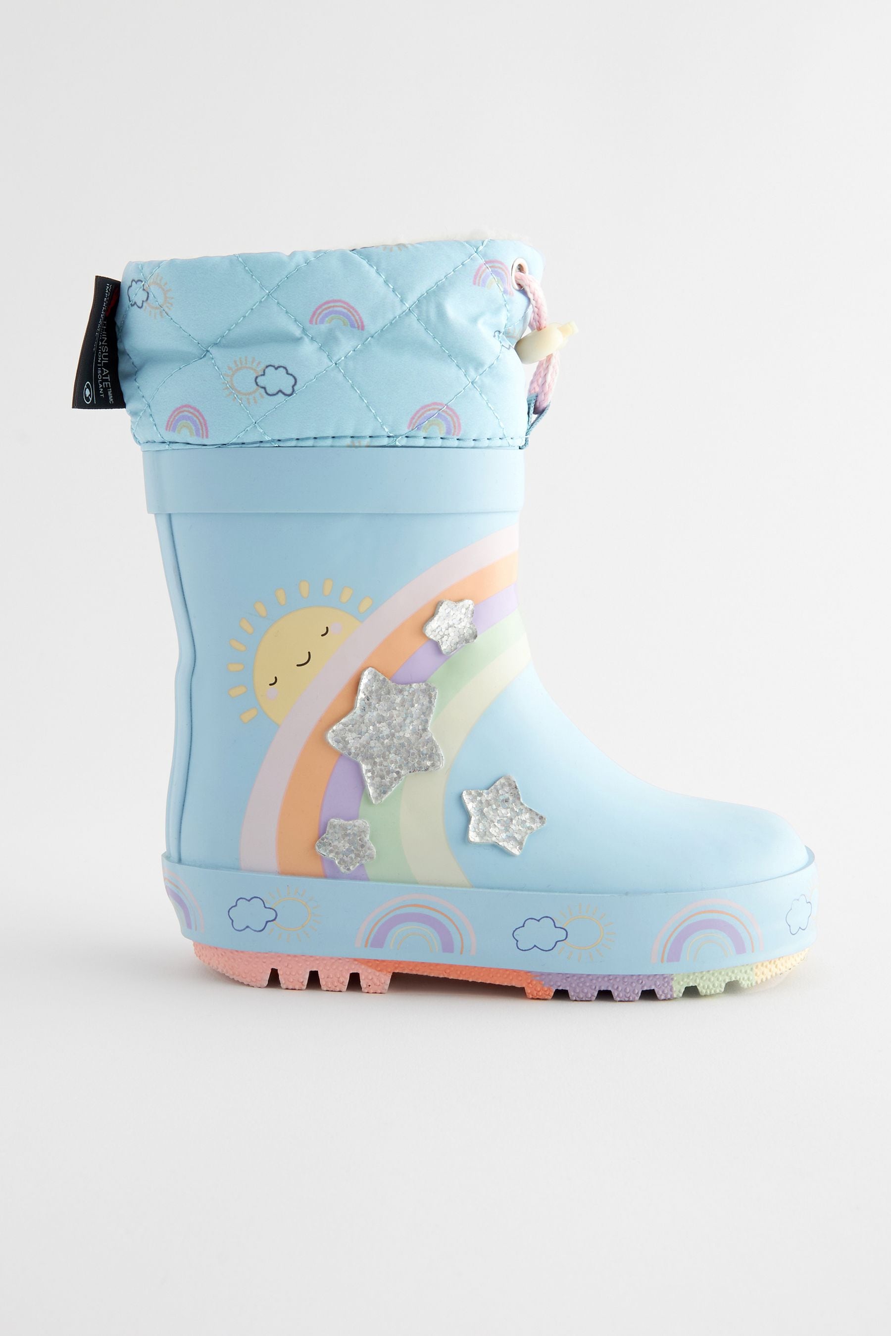 Blue Rainbow Cuff Wellies