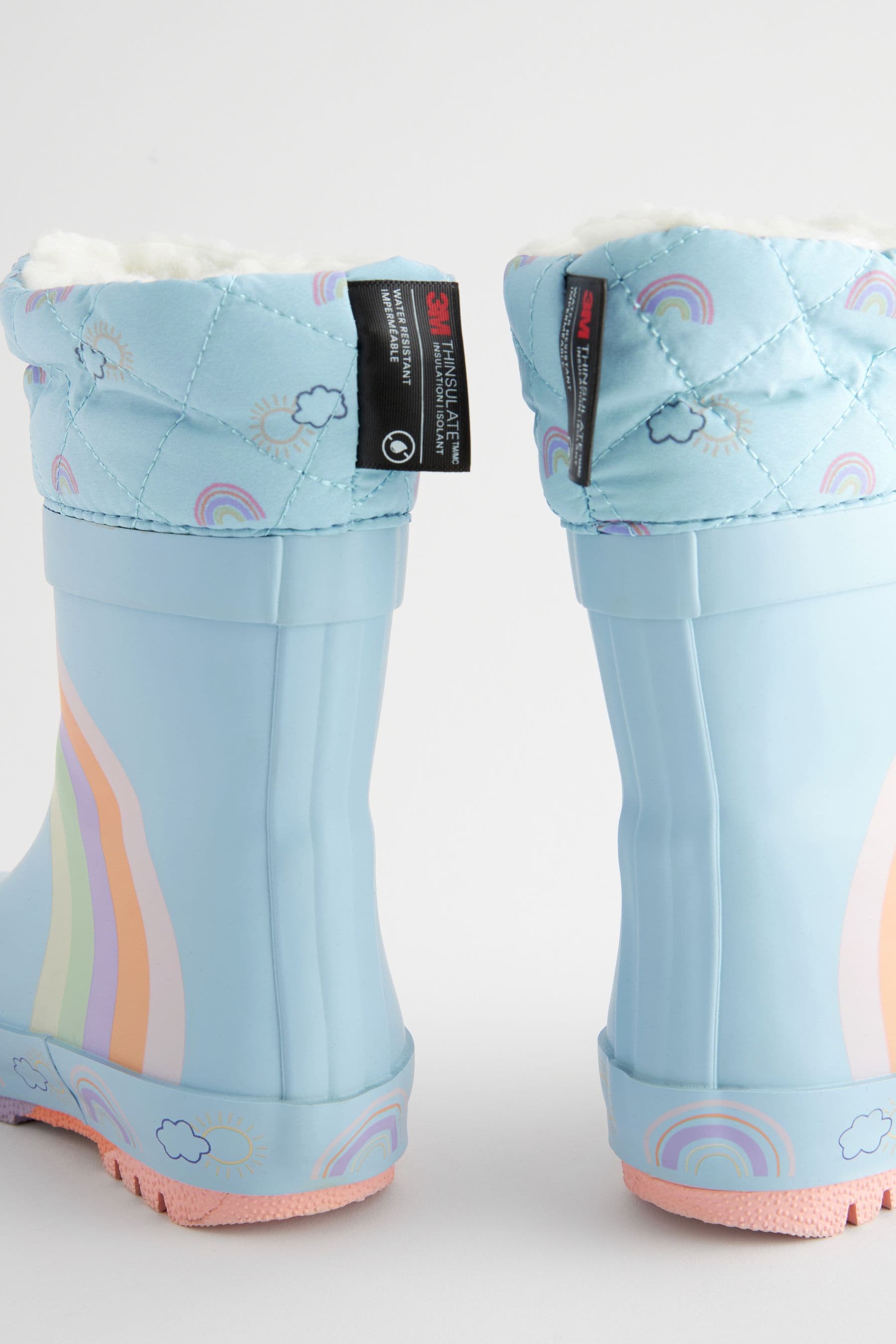 Blue Rainbow Cuff Wellies