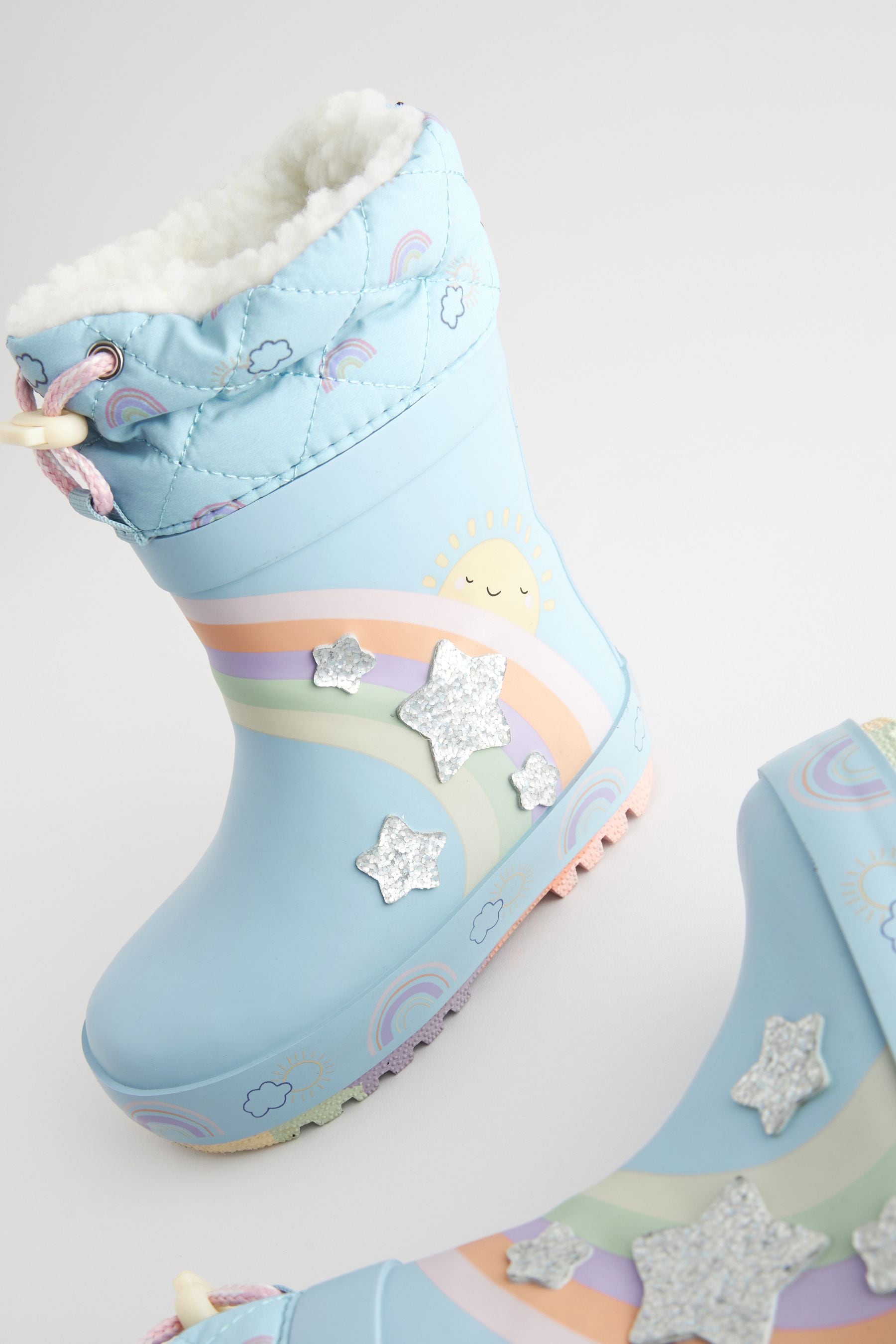 Blue Rainbow Cuff Wellies