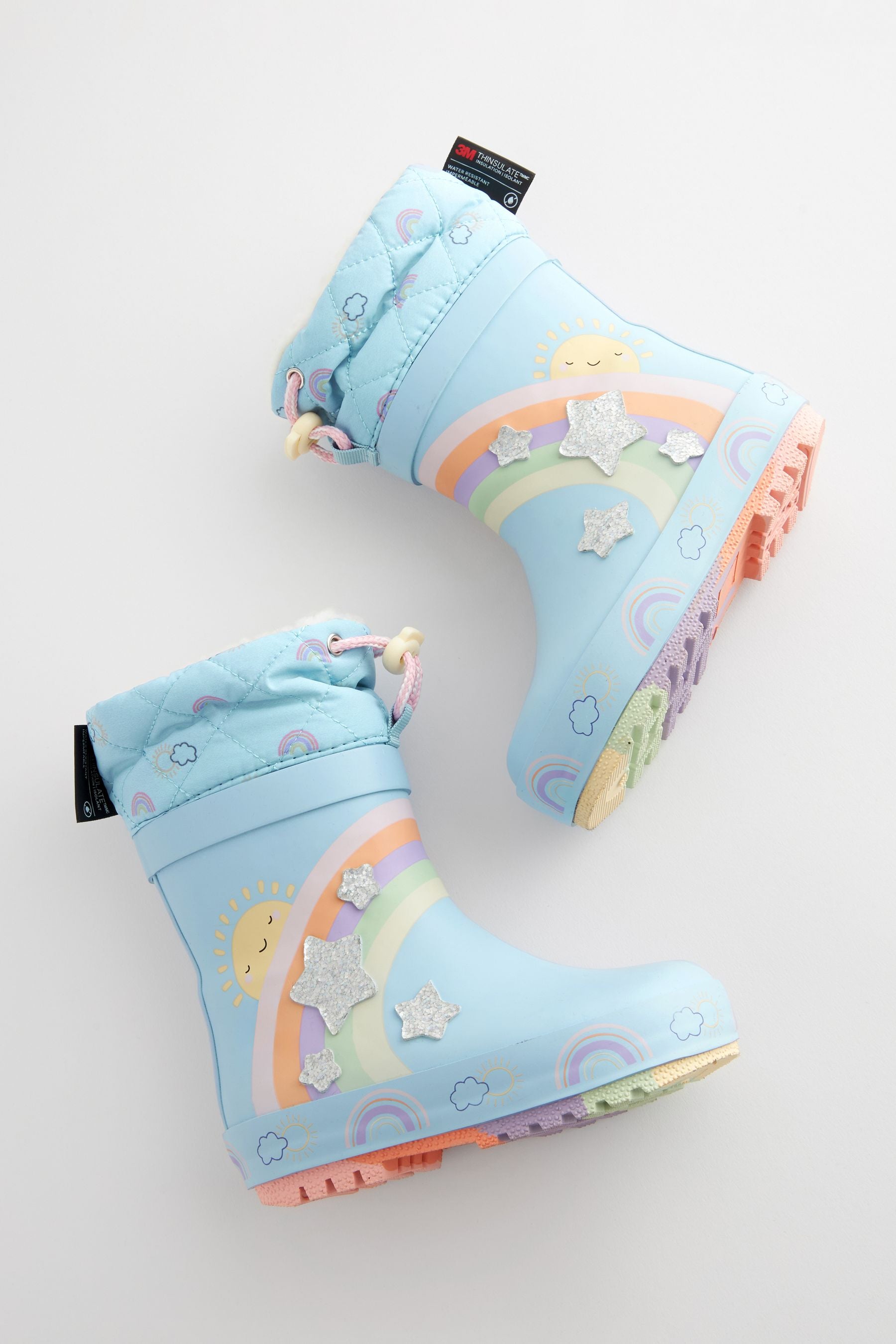 Blue Rainbow Cuff Wellies