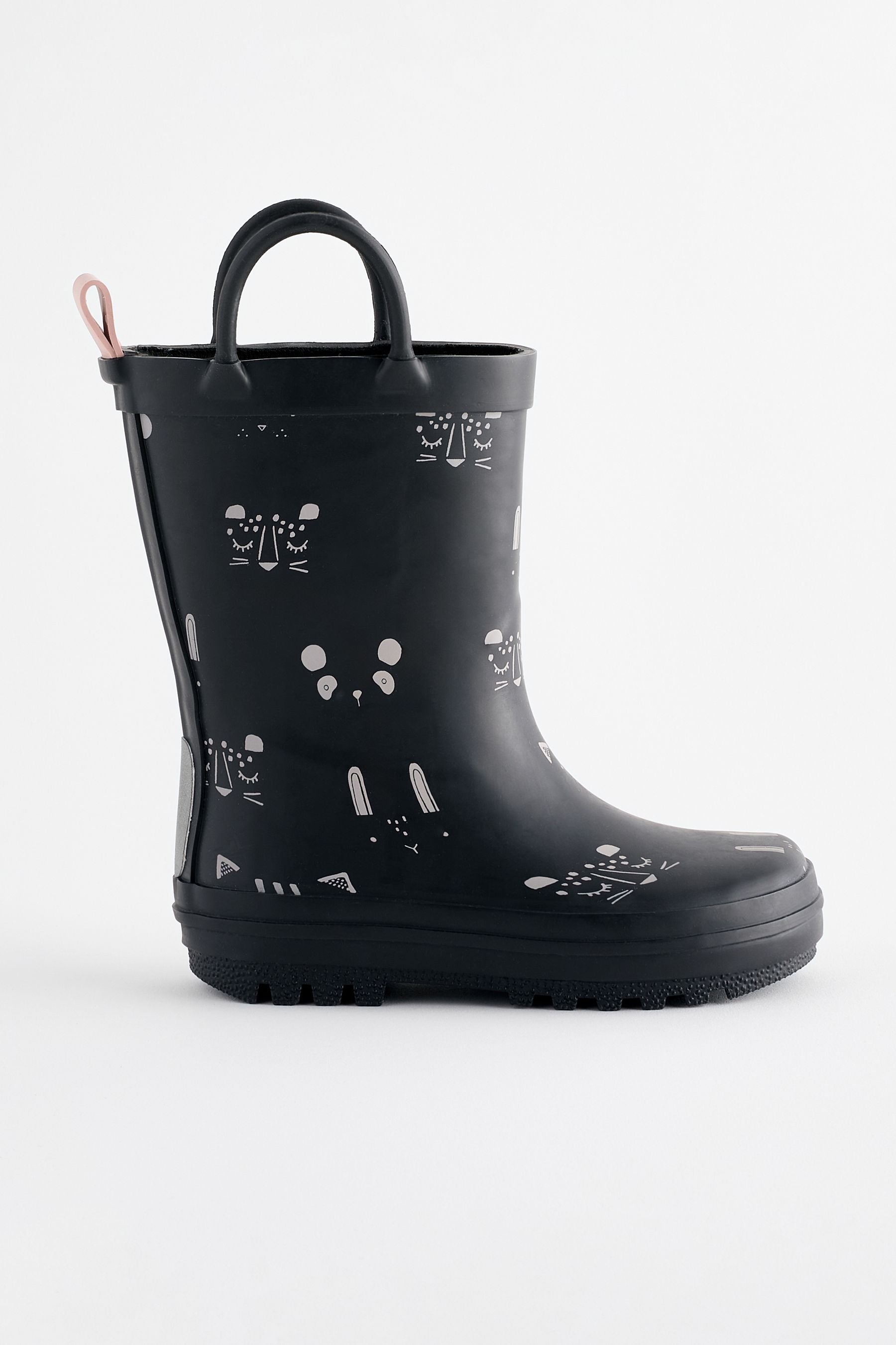 Charcoal Grey Character Handle Wellies