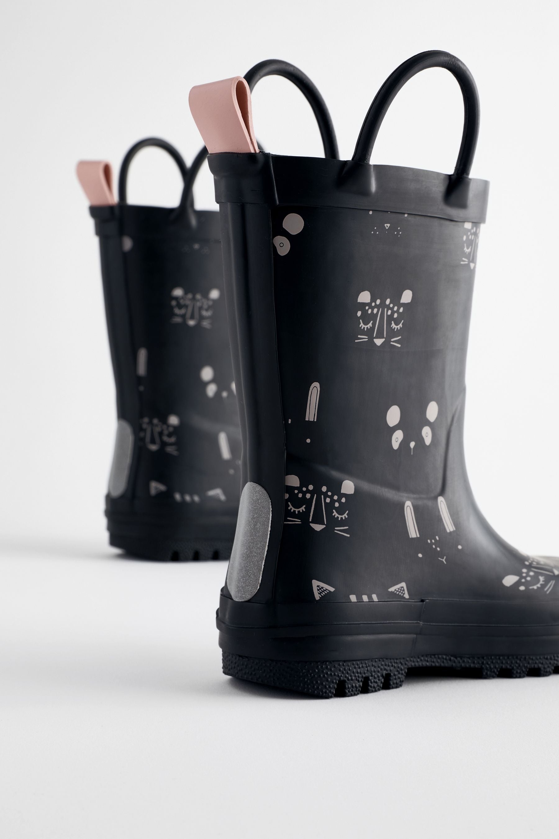 Charcoal Grey Character Handle Wellies